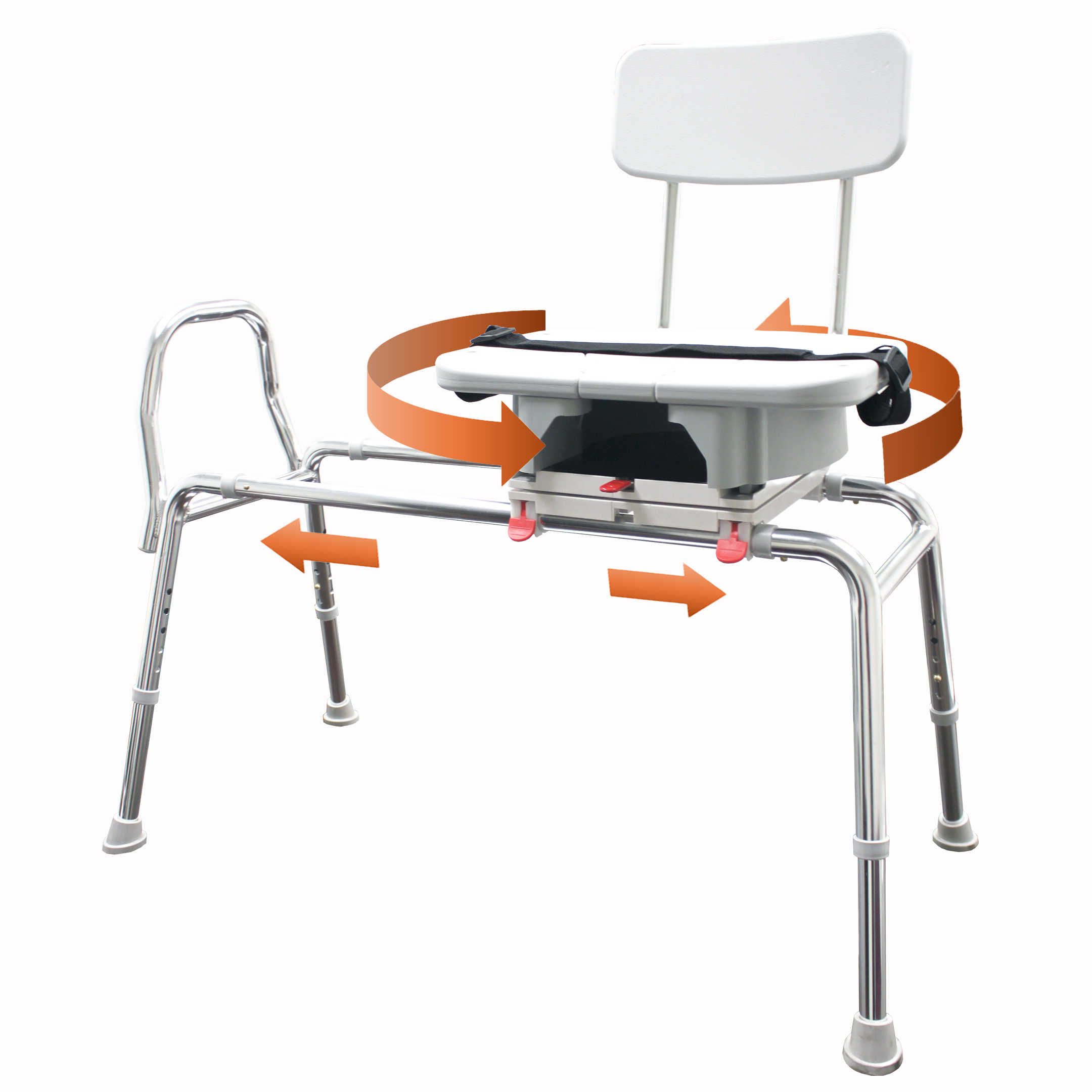 Eagle Health Supplies Sliding Tub Transfer Bench with Swivel Cut-Out Seat (77663)