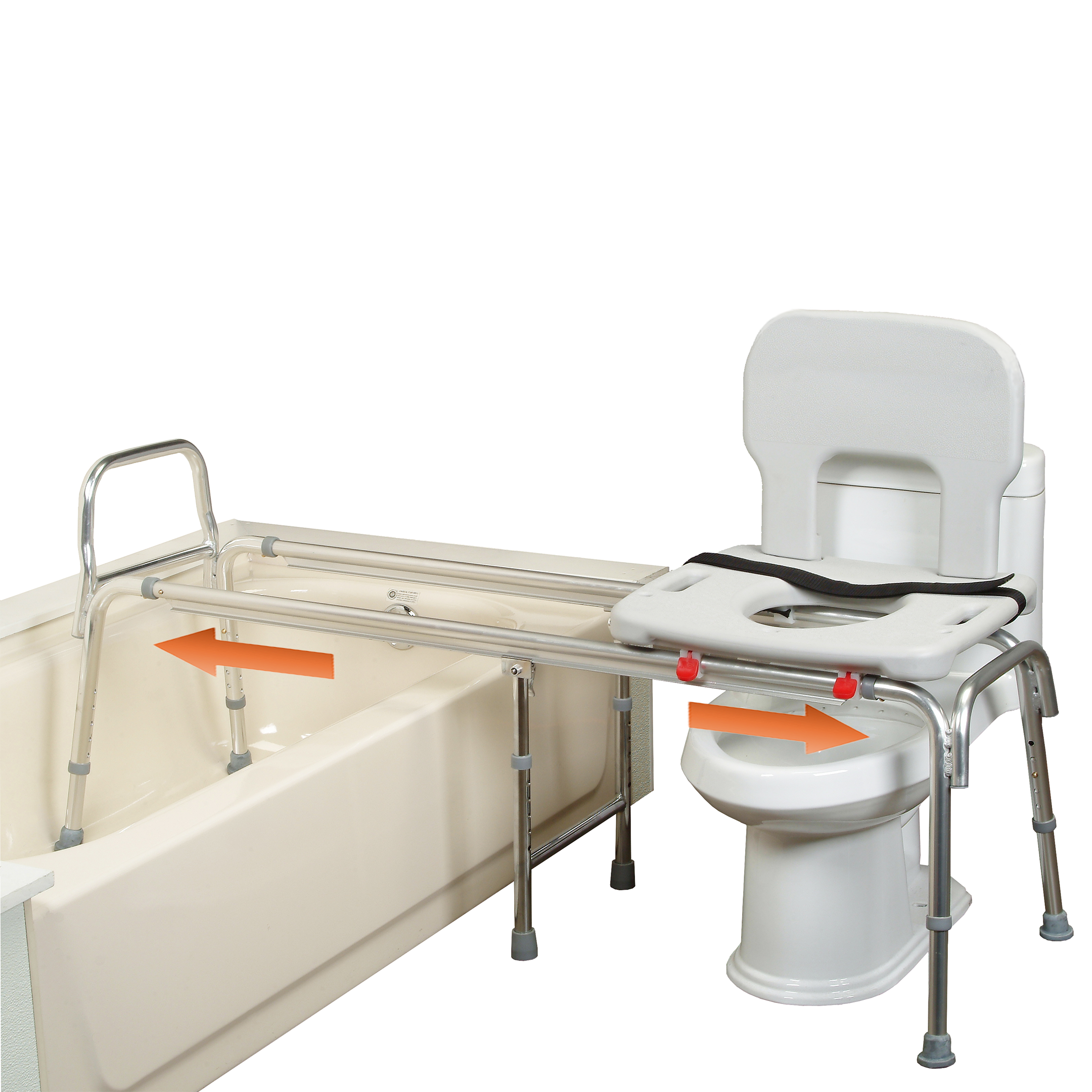 Eagle Health Supplies Toilet-to-Tub Sliding Tub Transfer Bench, Extra Long, (77993)