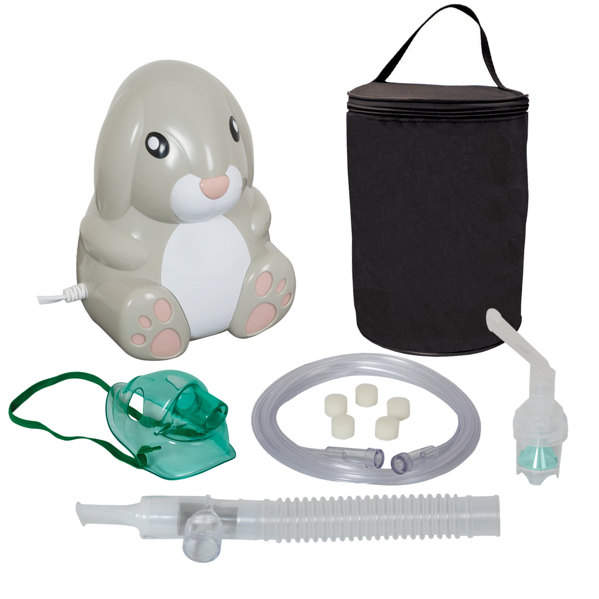 Compass Health Roscoe Bunny Nebulizer with Disposable Neb Kit, TruNeb Kit Includes Carrying Bag