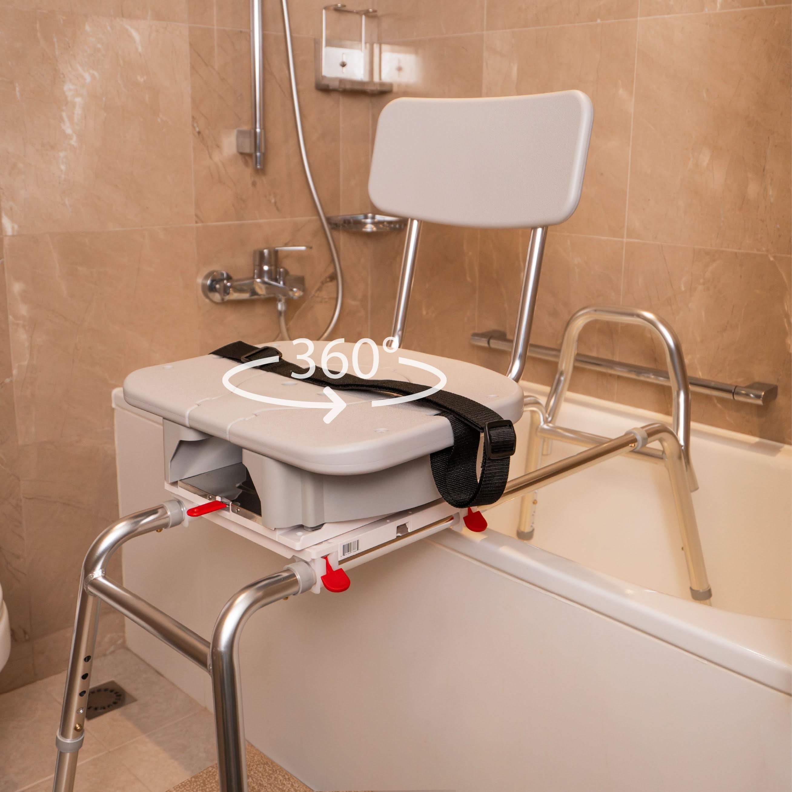 Eagle Health Supplies Sliding Tub Transfer Bench with Swivel Cut-Out Seat (77663)