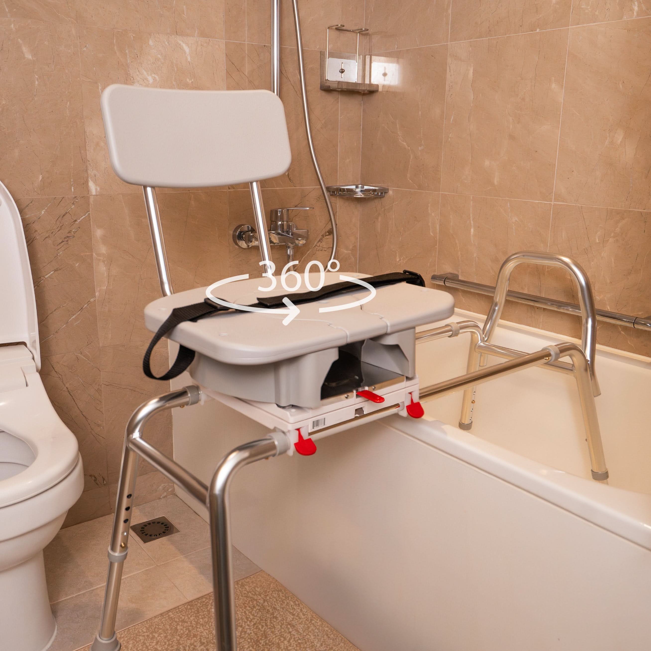 Eagle Health Supplies Sliding Tub Transfer Bench with Swivel Cut-Out Seat (77663)