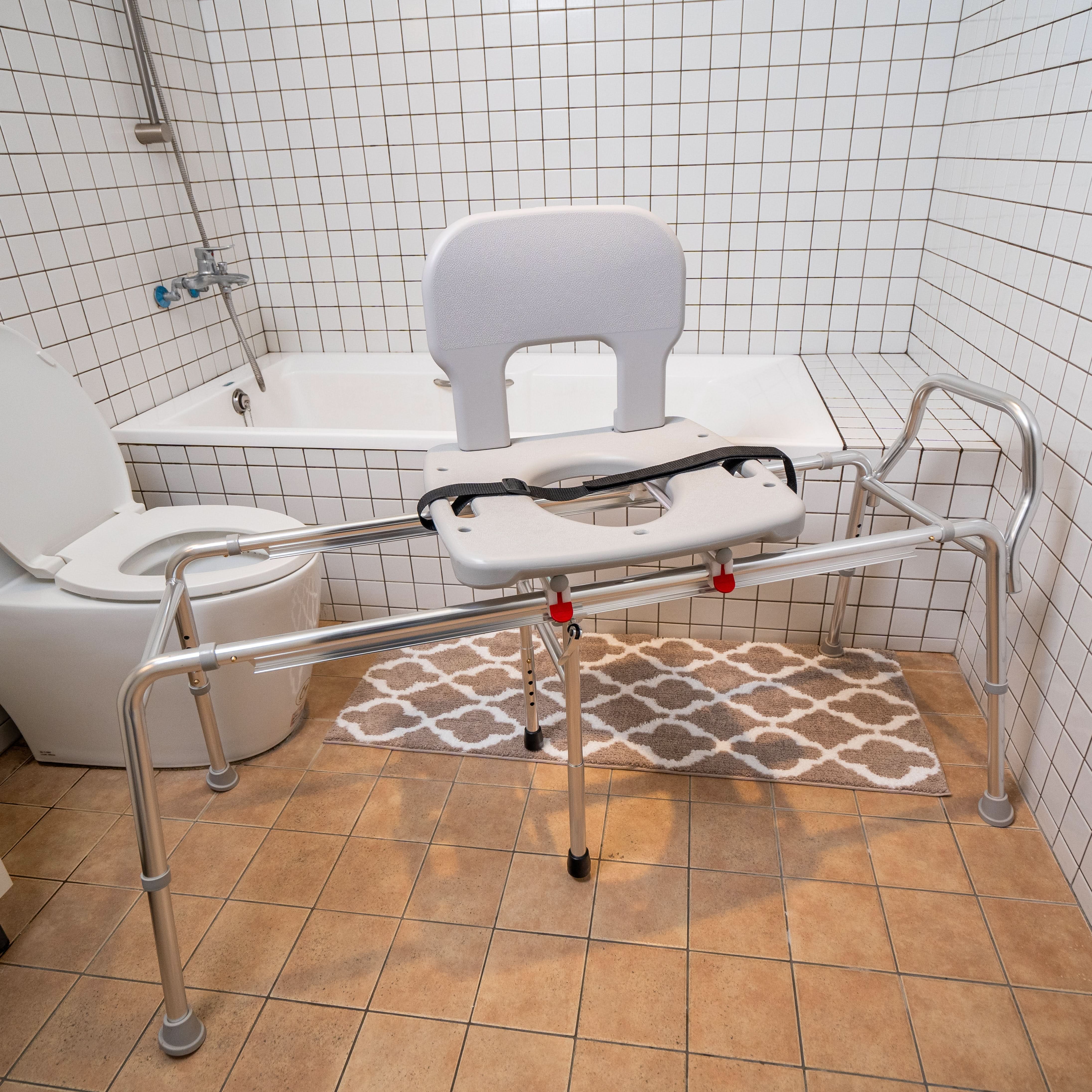 Eagle Health Supplies Toilet-to-Tub Sliding Tub Transfer Bench, Long, (77963)