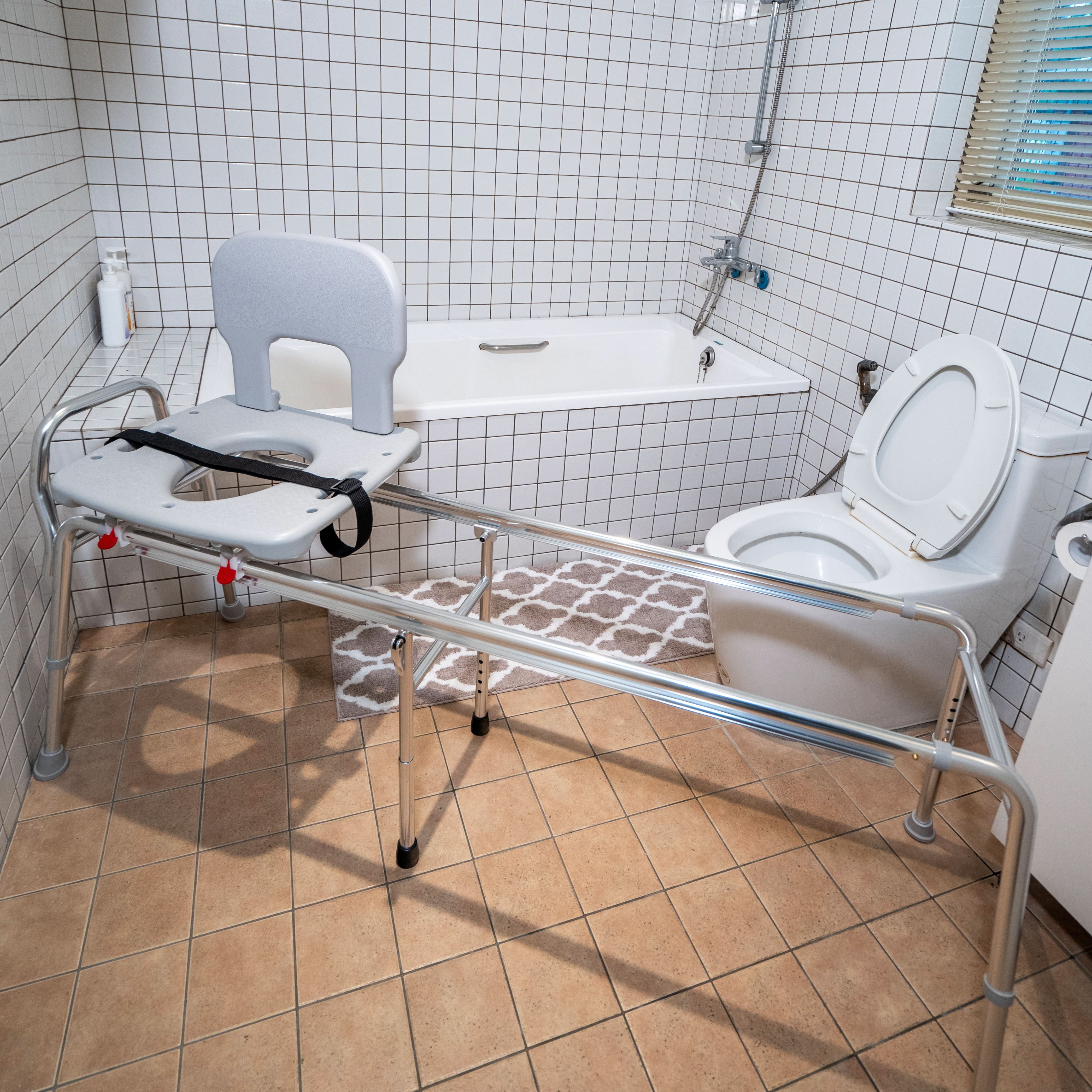 Eagle Health Supplies Toilet-to-Tub Sliding Tub Transfer Bench, Extra Long, (77993)
