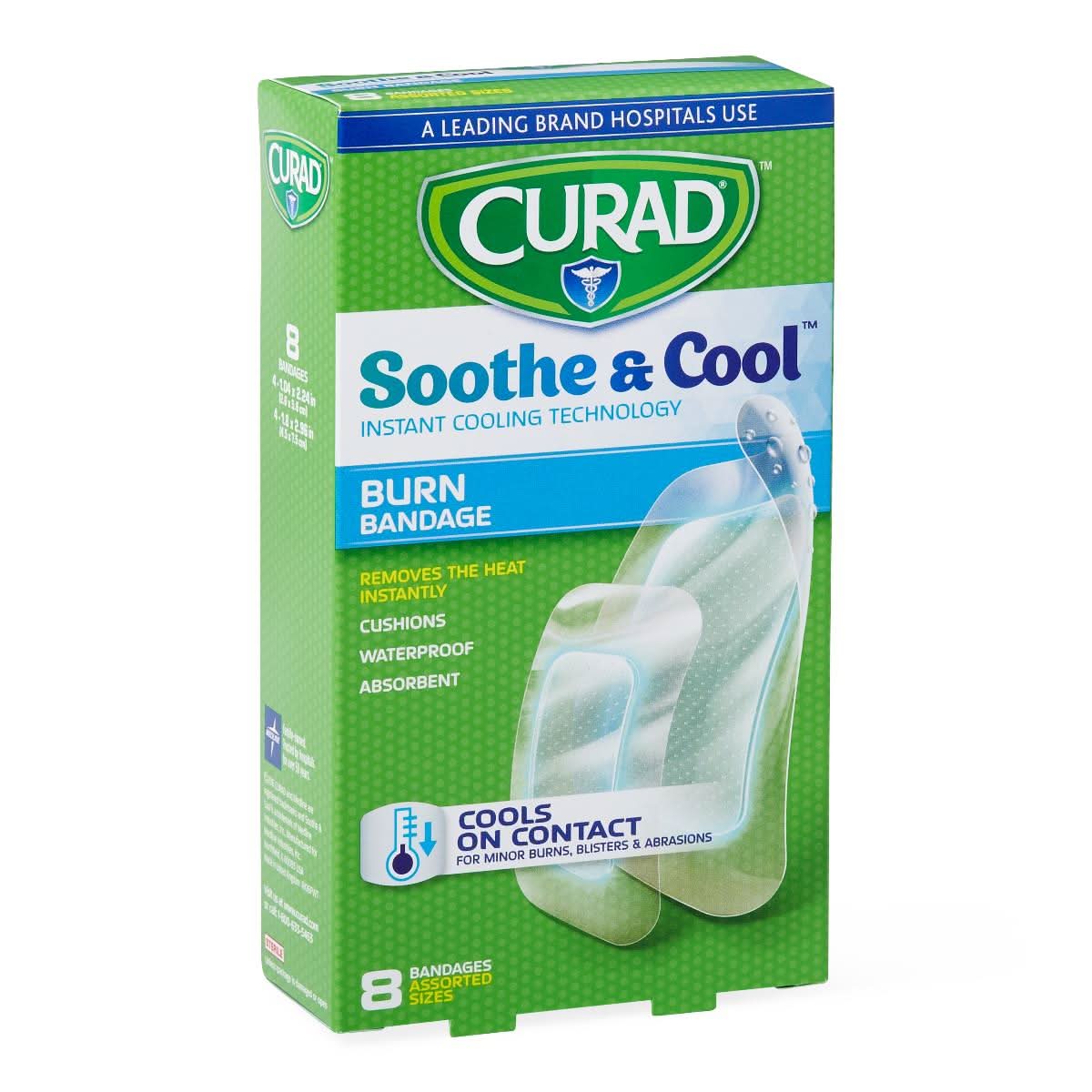 Medline CURAD Soothe and Cool Clear Waterproof Hydrogel Bandages