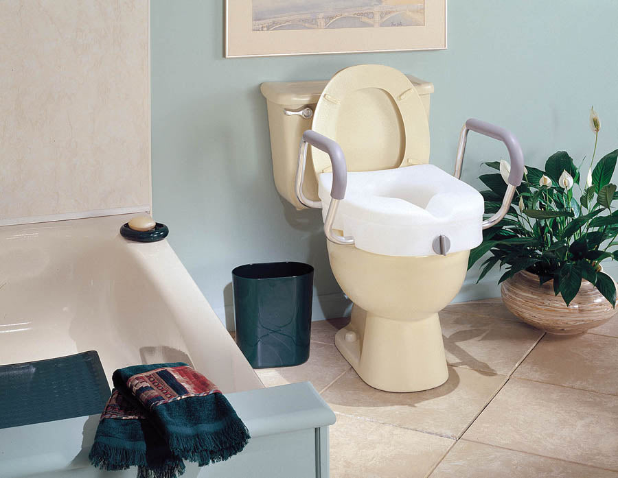 Compass Health Carex E-Z Lock Raised Toilet Seat w/ Armrests