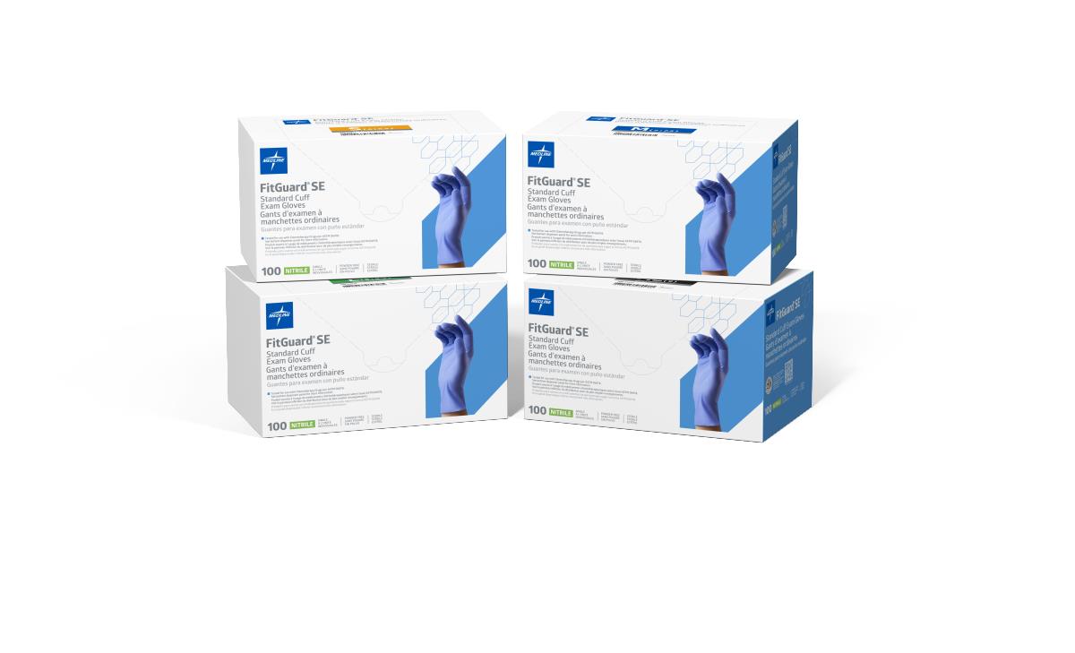 Medline FitGuard SE Standard Cuff Nitrile Exam Glove Singles