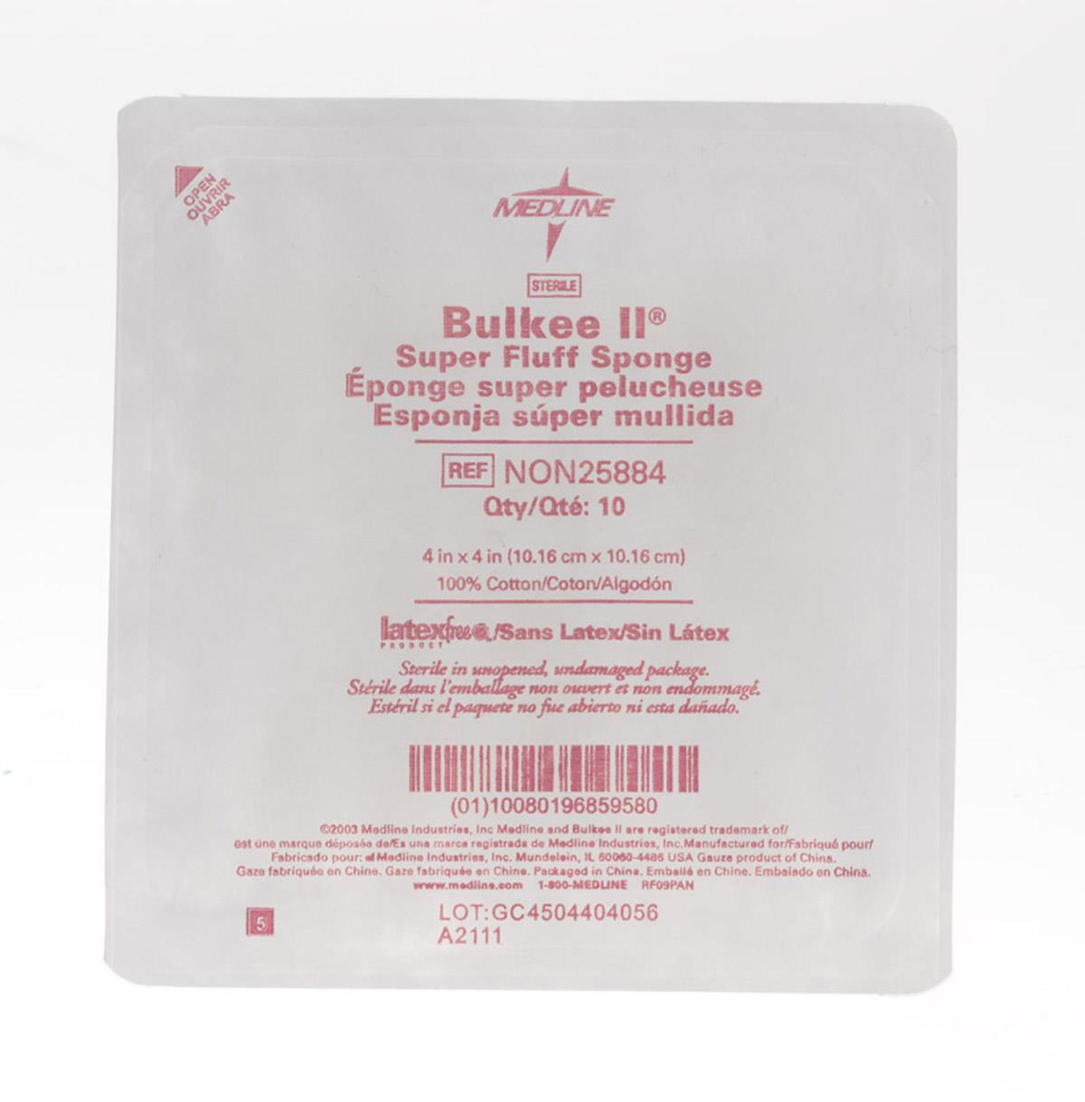 Medline Bulkee II Sterile Extra Absorbent Super Fluff Sponge