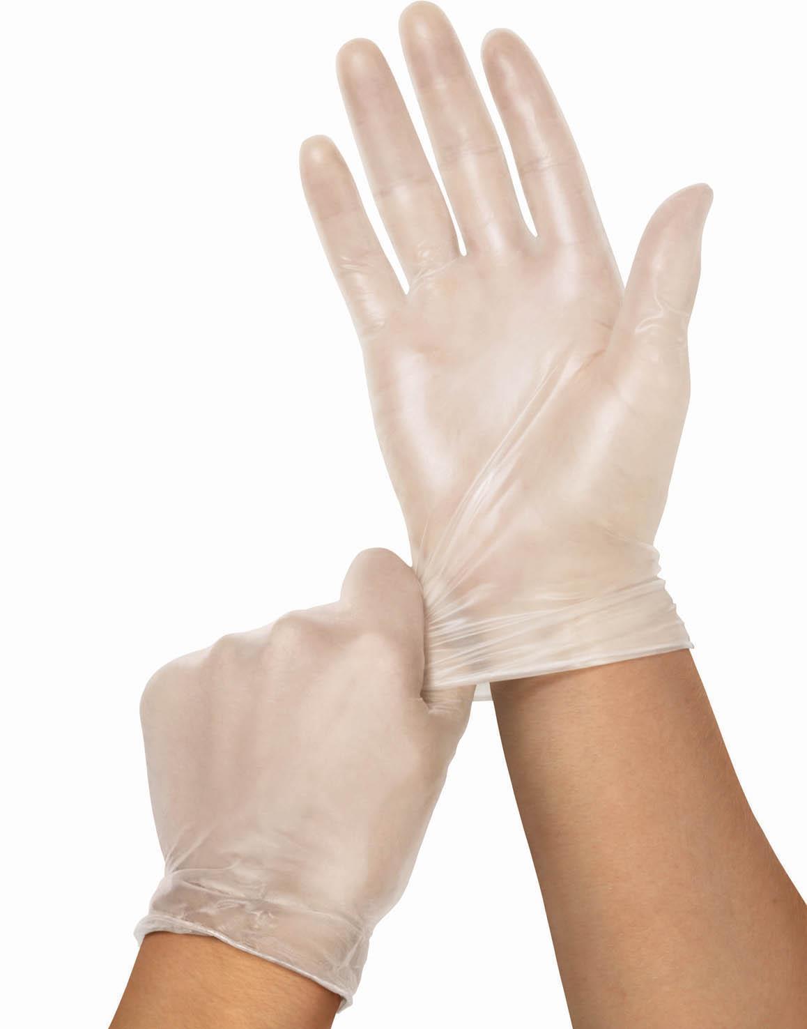 Medline PF Clear Vinyl Exam Gloves