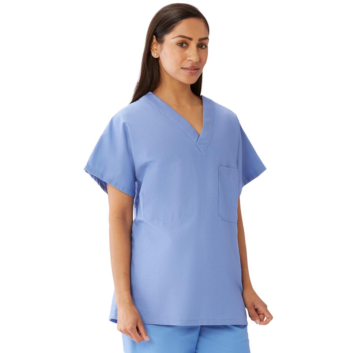 Medline CottonCare Unisex 1-Pocket Scrub Tops for Hyperbaric Units (Style 658)