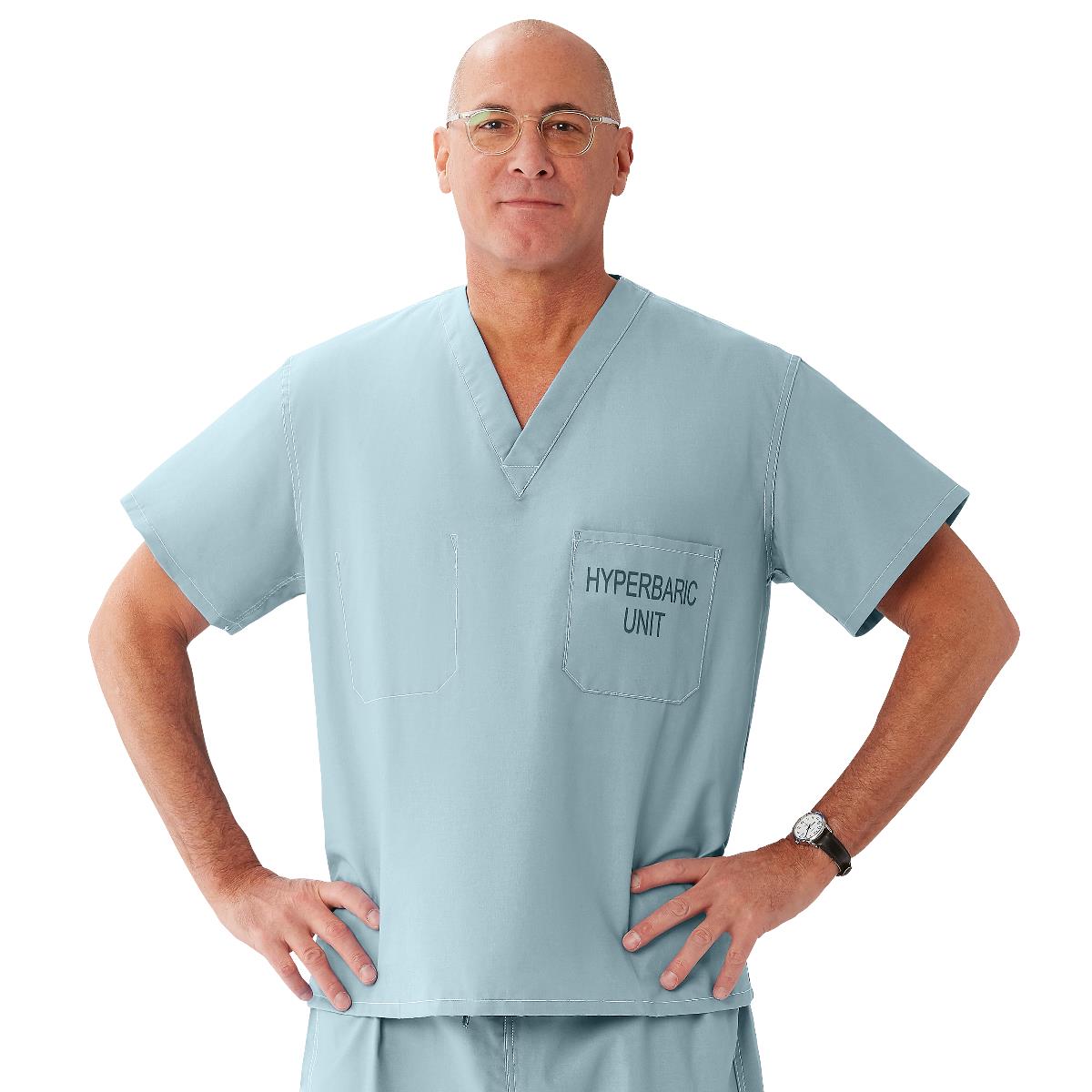 Medline CottonCare Unisex 1-Pocket Scrub Tops for Hyperbaric Units (Style 658)