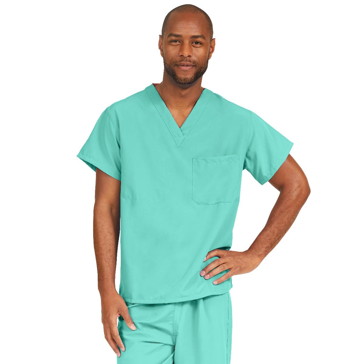 Medline Style 810 PerforMAX Unisex Scrub Tops - Misty Green