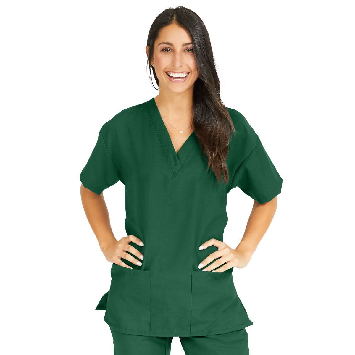 Medline PerforMAX Women's V-Neck Tunic Scrub Top with 2 Pockets