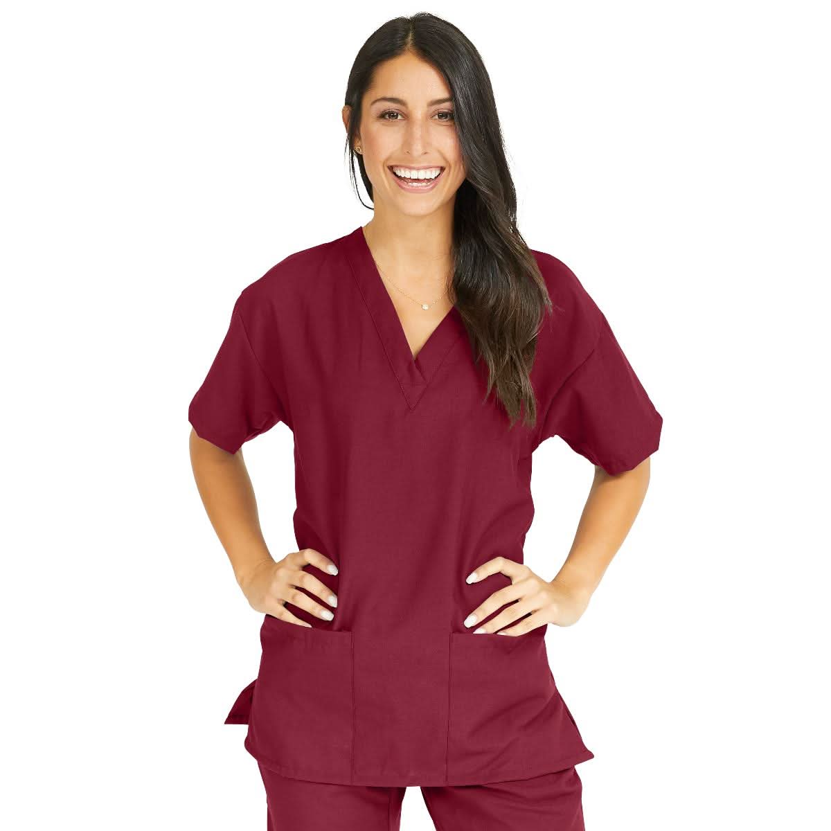 Medline PerforMAX Women's V-Neck Tunic Scrub Top with 2 Pockets