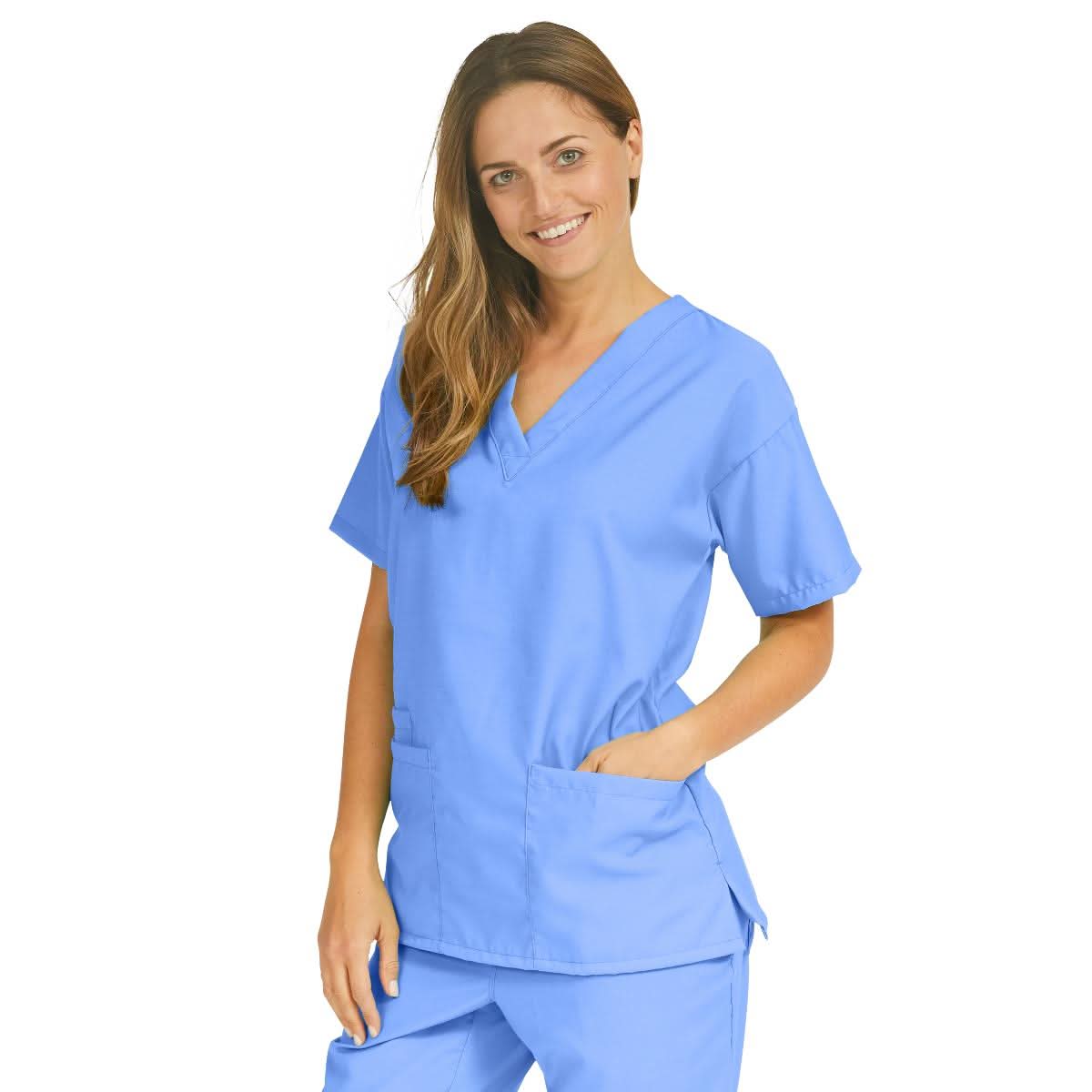 Medline PerforMAX Women's V-Neck Tunic Scrub Top with 2 Pockets