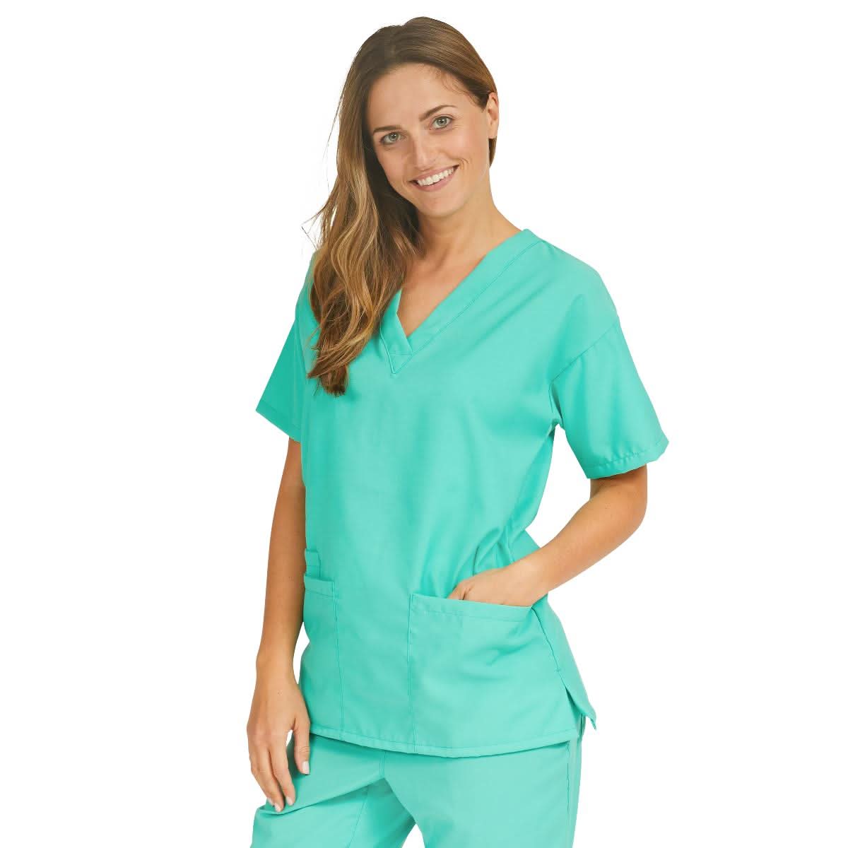 Medline PerforMAX Women's V-Neck Tunic Scrub Top with 2 Pockets