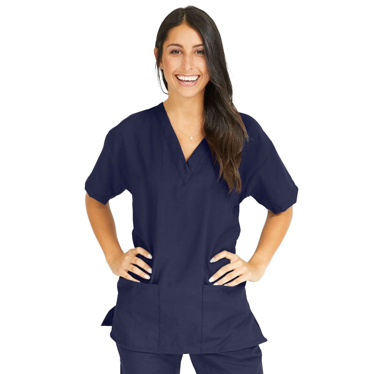 Medline PerforMAX Women's V-Neck Tunic Scrub Top with 2 Pockets