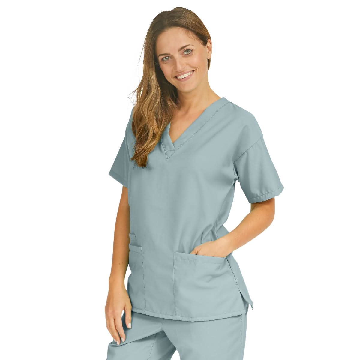 Medline PerforMAX Women's V-Neck Tunic Scrub Top with 2 Pockets