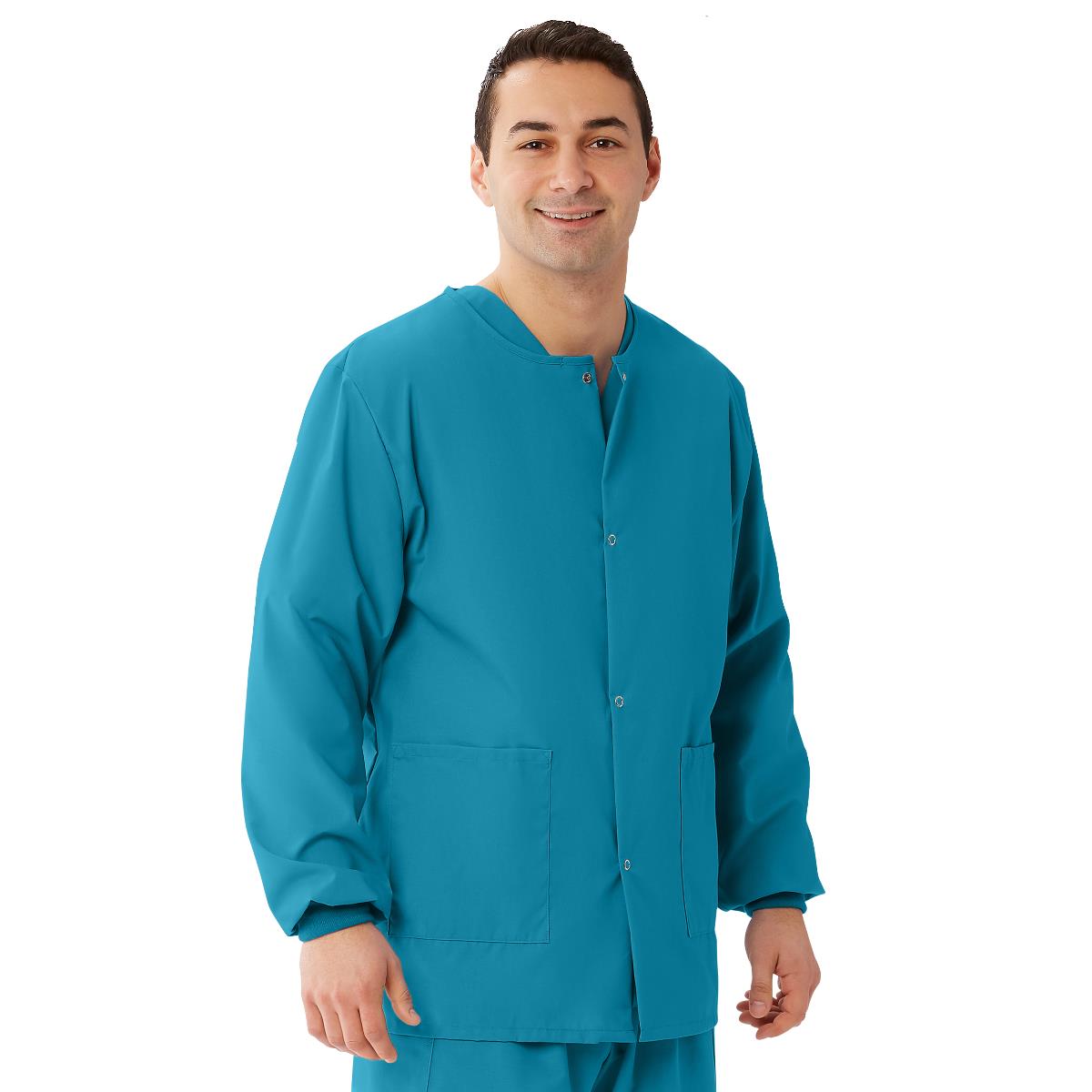 Medline AngelStat Style 849 Unisex Scrub Jackets - Peacock