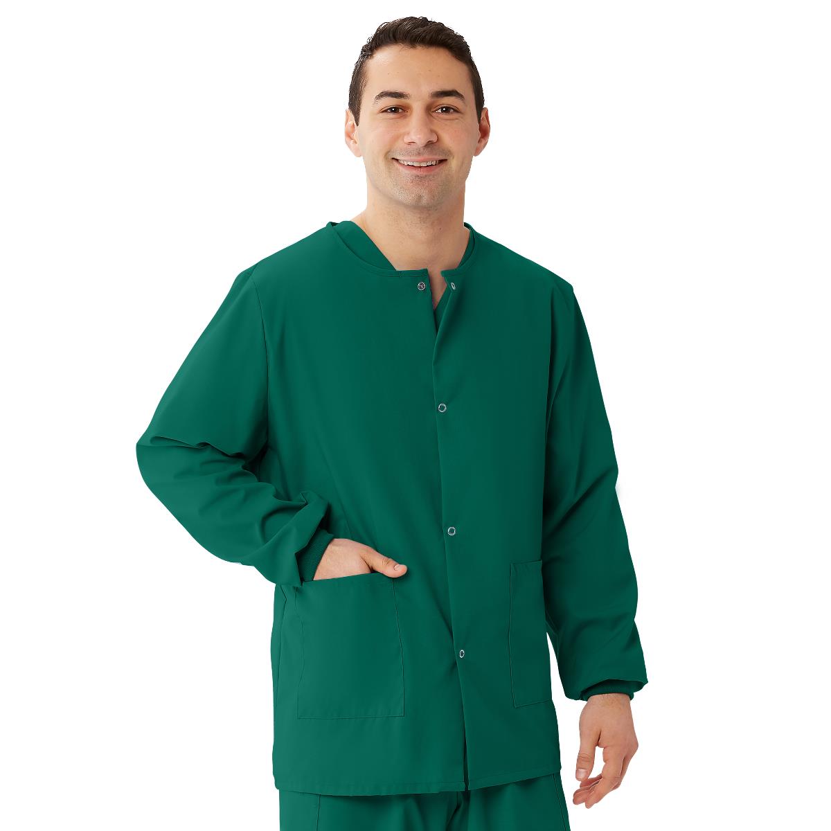 Medline AngelStat Hntr Grn Unisex Scrub Jackets