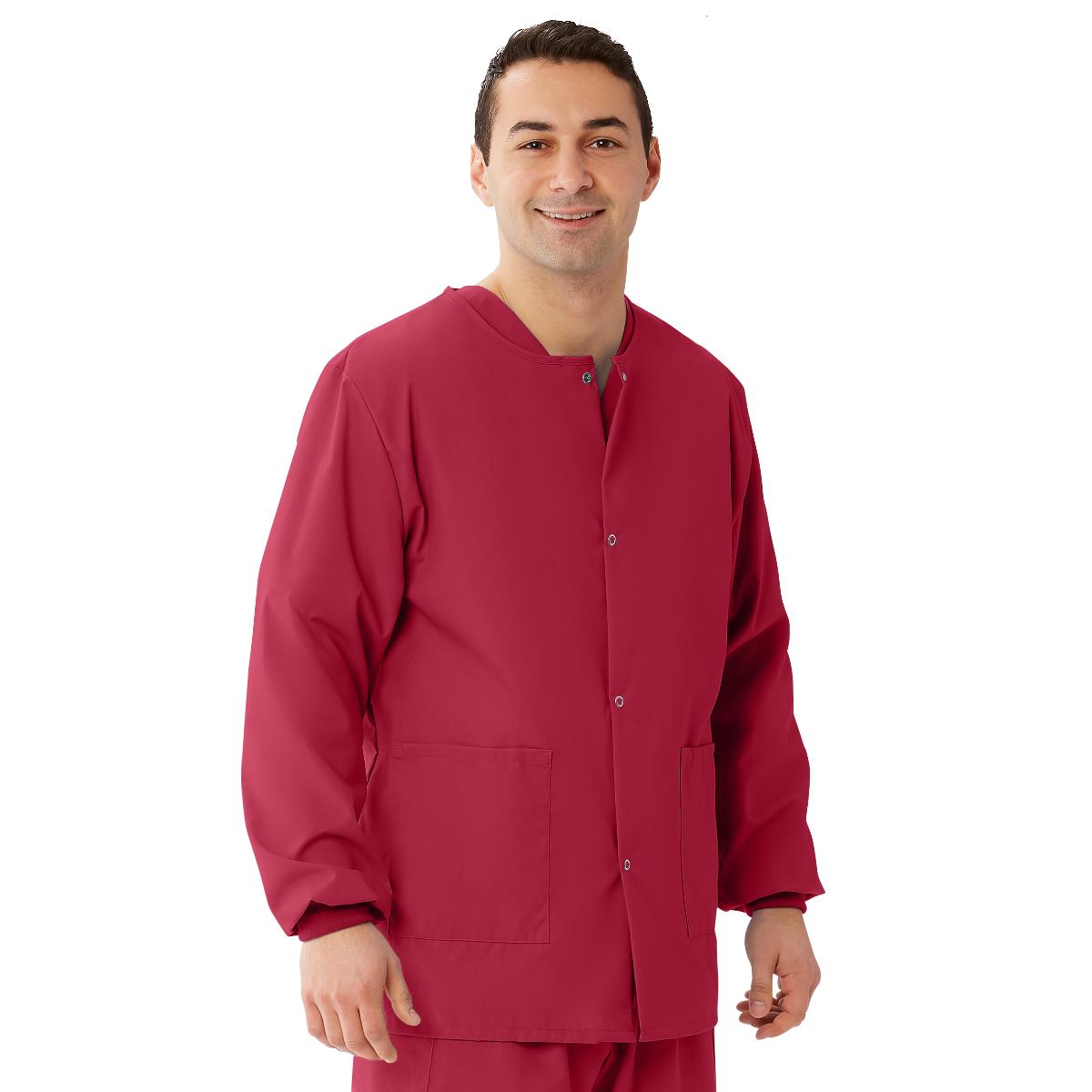 Medline AngelStat Style 849 Unisex Snap-Front Warm-Up Scrub Jackets