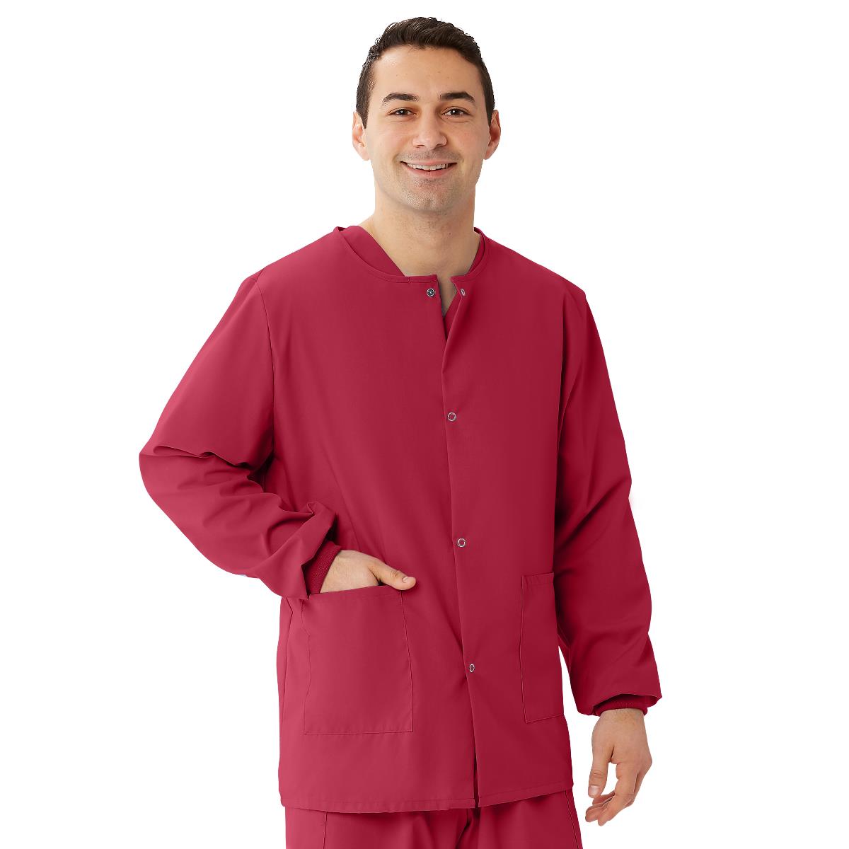 Medline AngelStat Style 849 Unisex Snap-Front Warm-Up Scrub Jackets