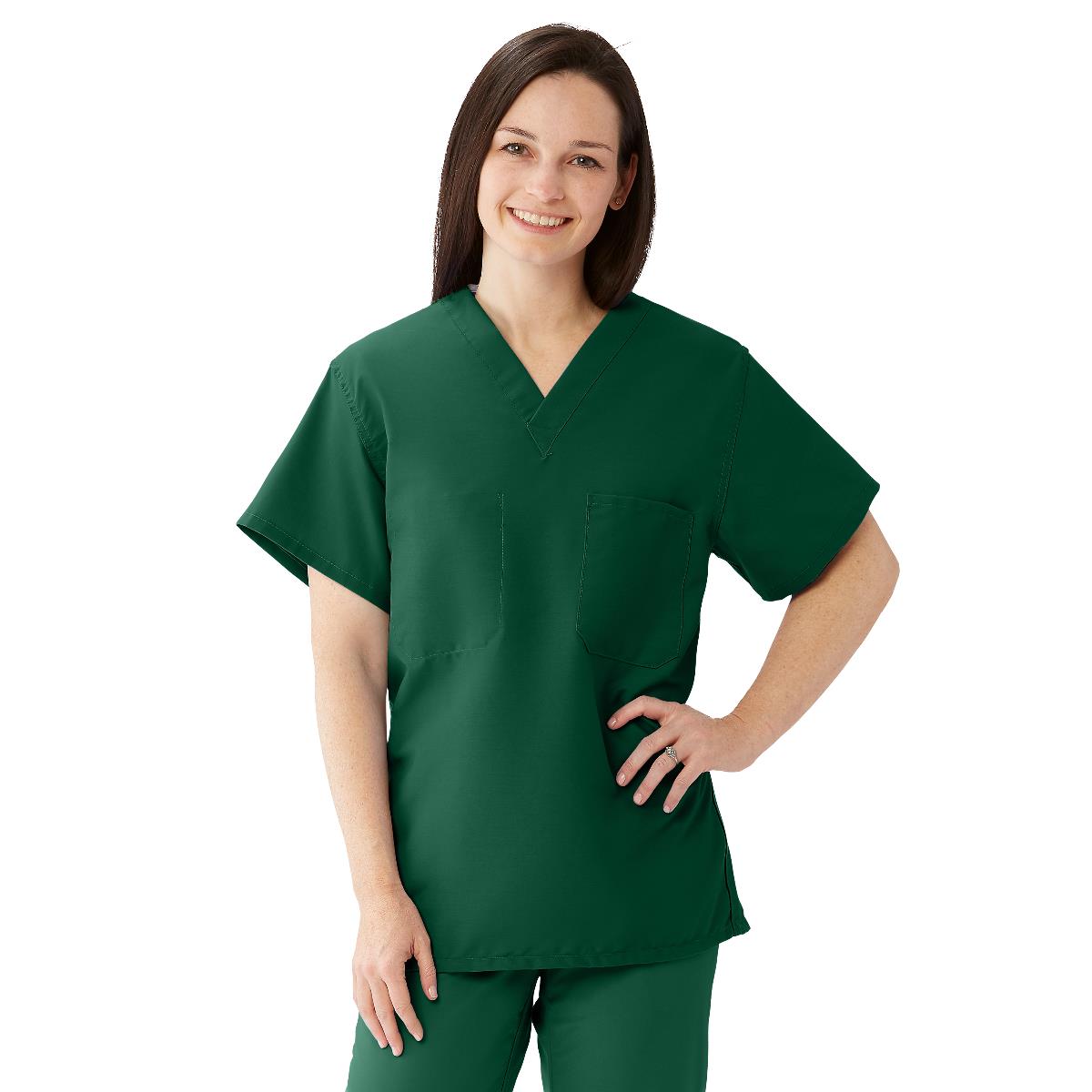 Medline ComfortEase Unisex Reversible 1-Pocket Scrub Tops (Style 910)