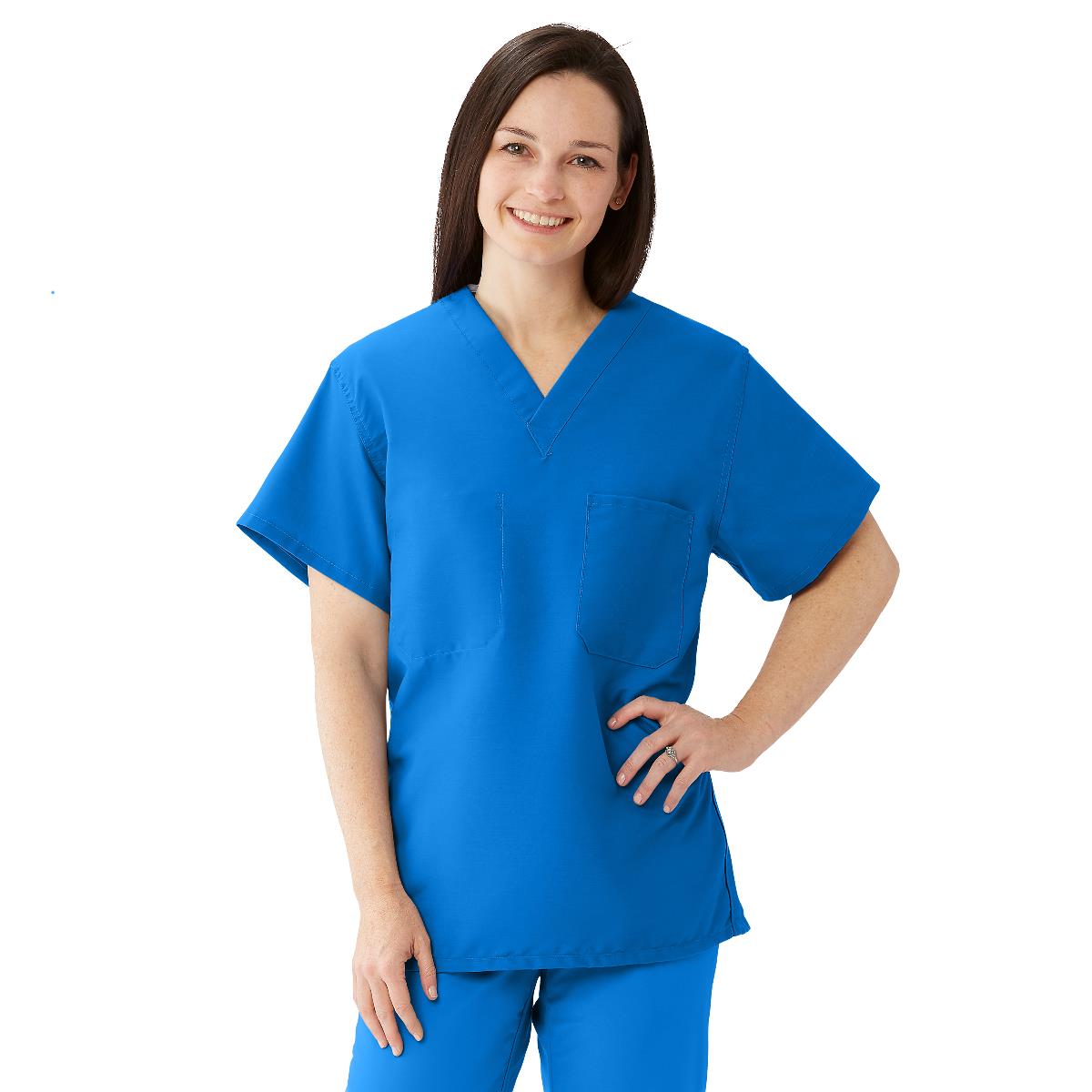 Medline ComfortEase Unisex Reversible 1-Pocket Scrub Tops (Style 910)