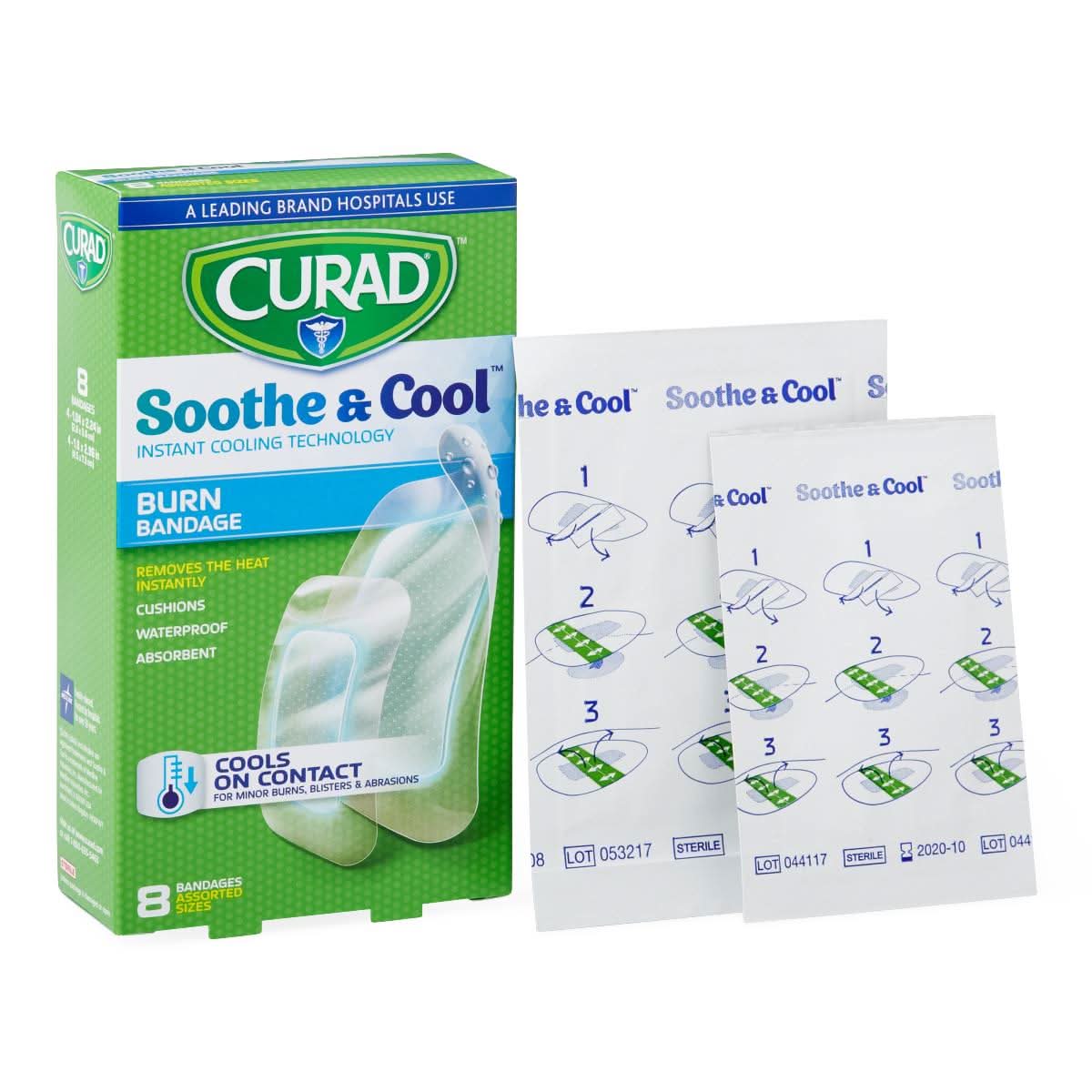 Medline CURAD Soothe and Cool Clear Waterproof Hydrogel Bandages