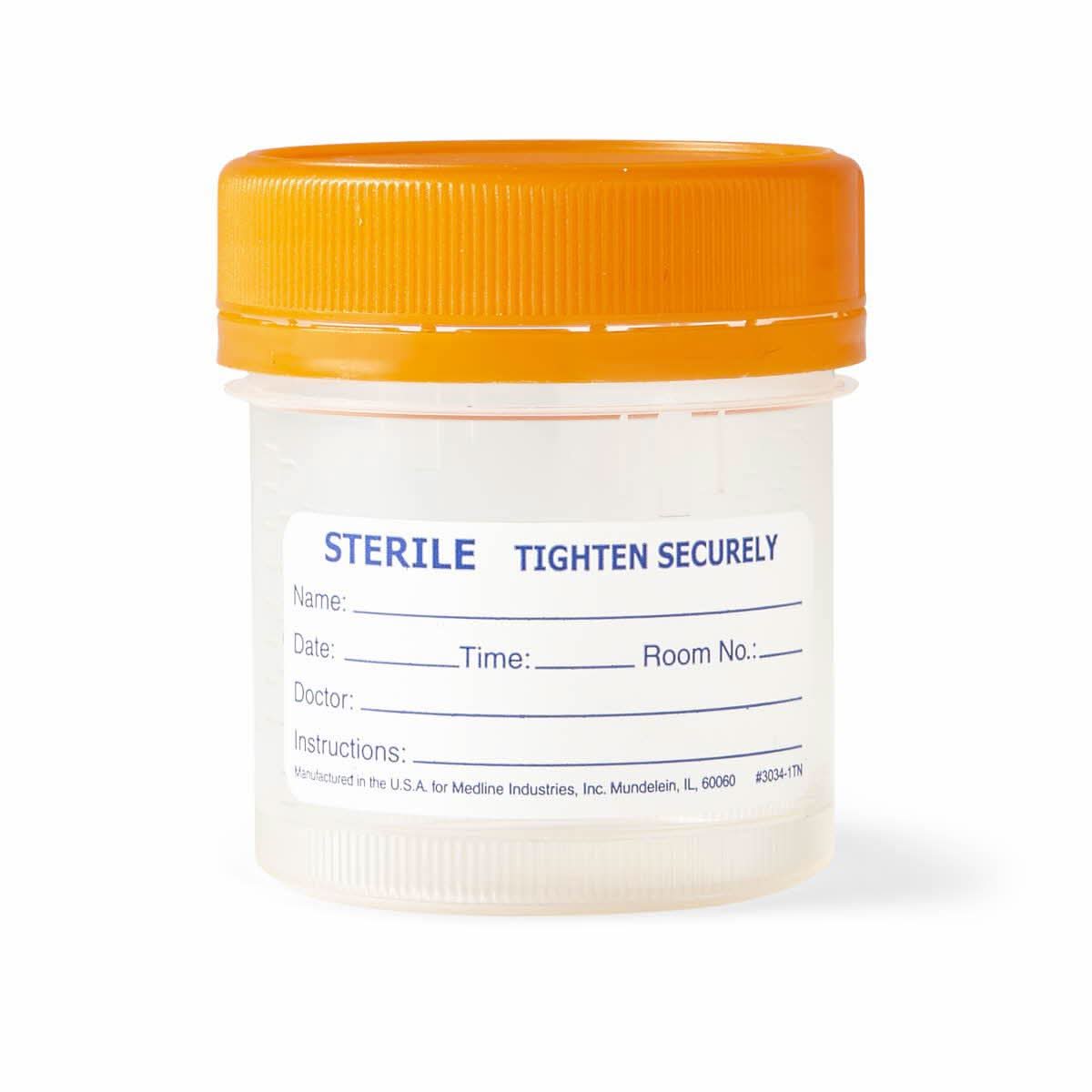 Medline Wide-Mouth Click-N-Close Pneumatic Tube-Safe Specimen Containers