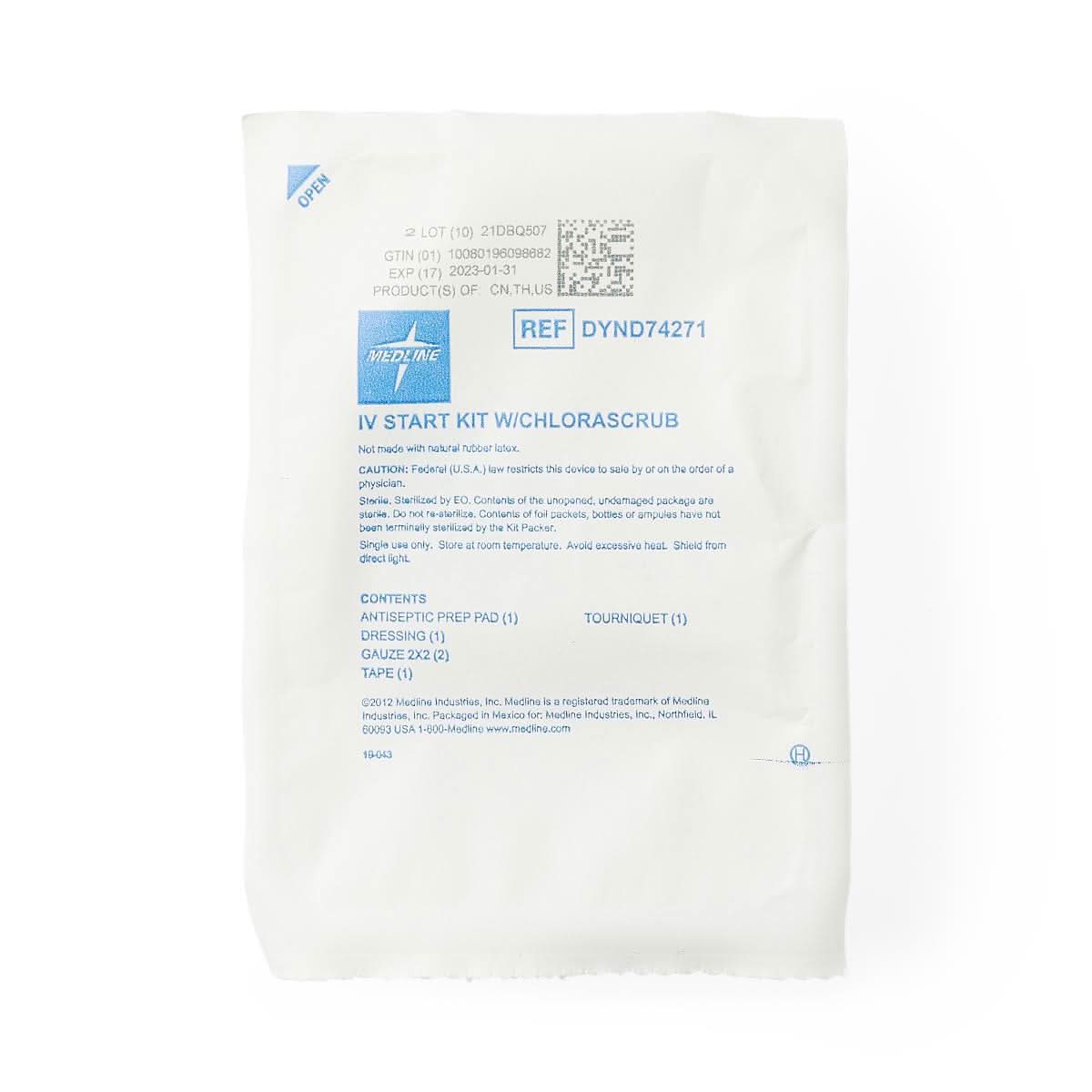 Medline IV Start Kits with Prevantics CHG Prep