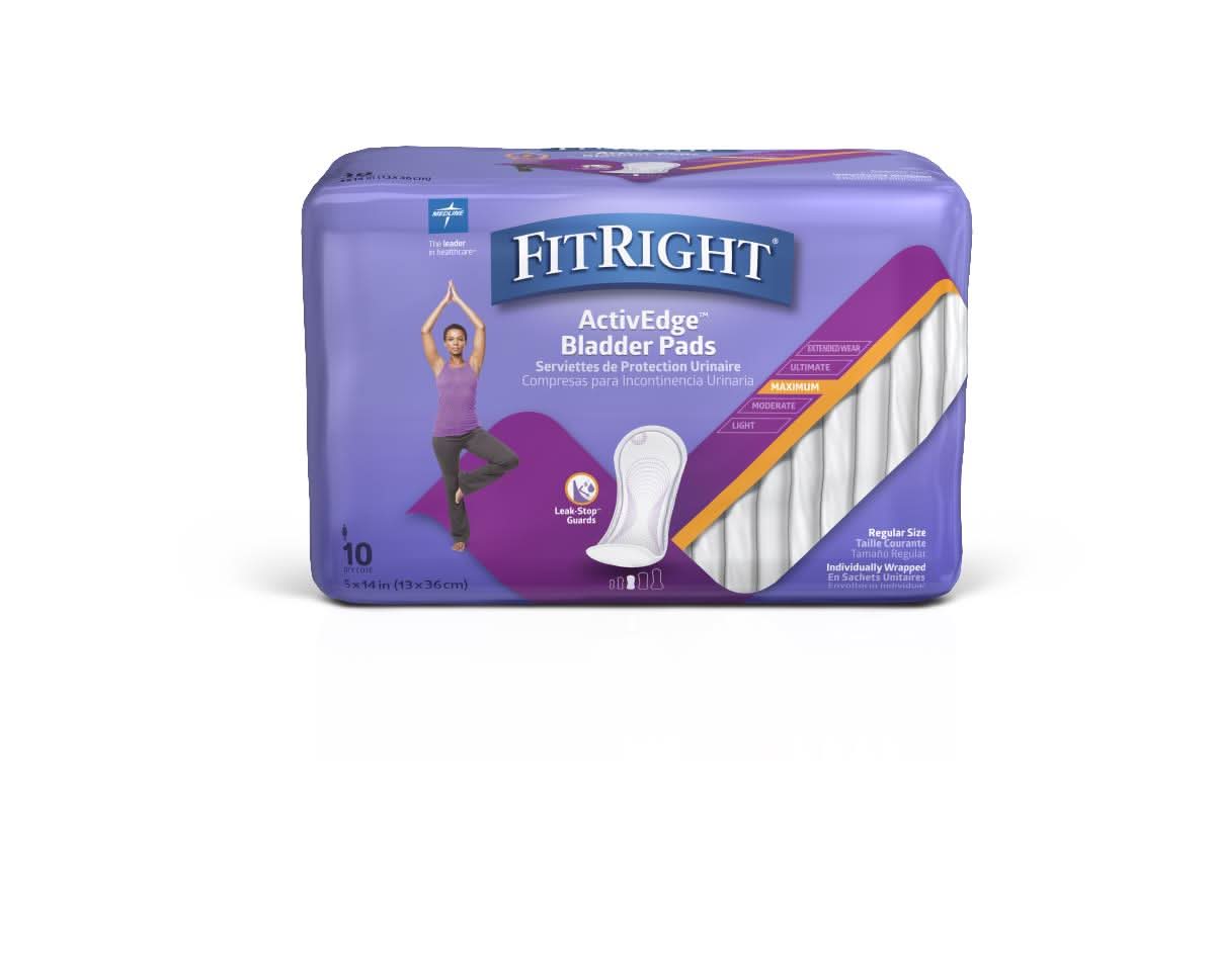 Medline FitRight ActivEdge Women's Bladder Control Pads