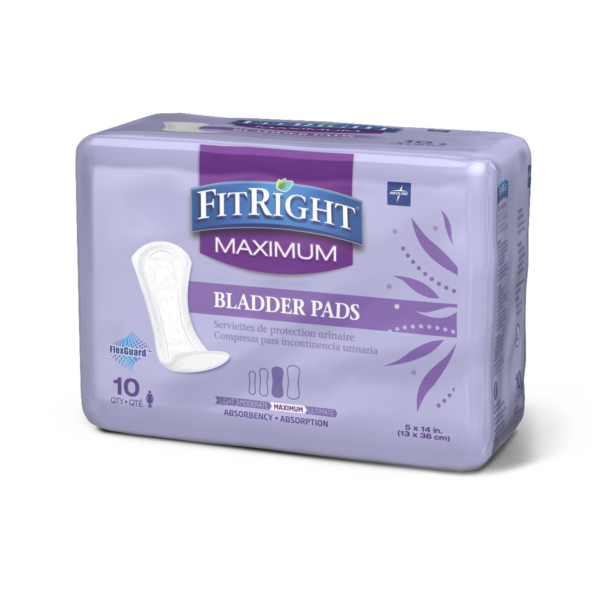 Medline FitRight ActivEdge Women's Bladder Control Pads