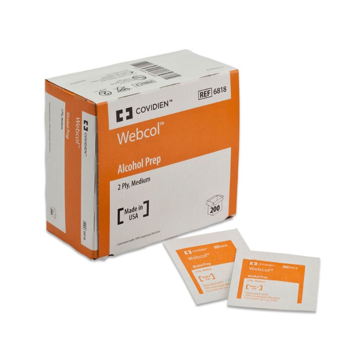 Medline Webcol 2-Ply Alcohol Prep Pads