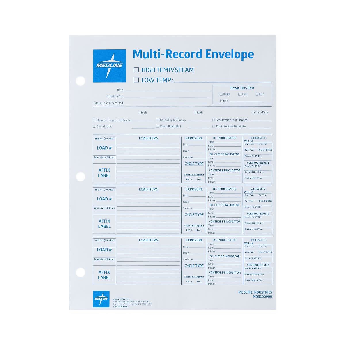 Medline Steam/Gas Sterilization Record Envelopes