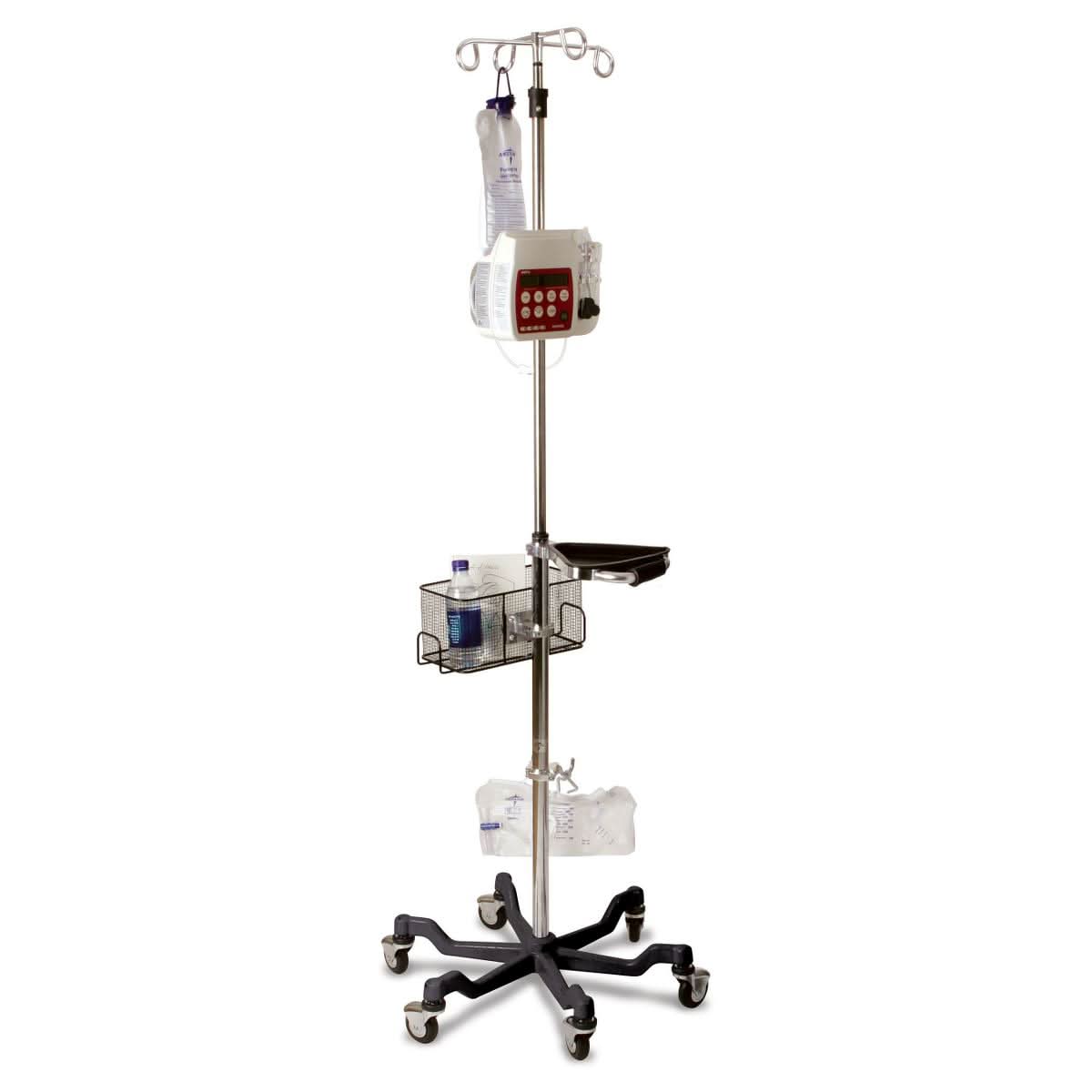 Medline Stainless Steel Six Leg Heavy Duty IV Po