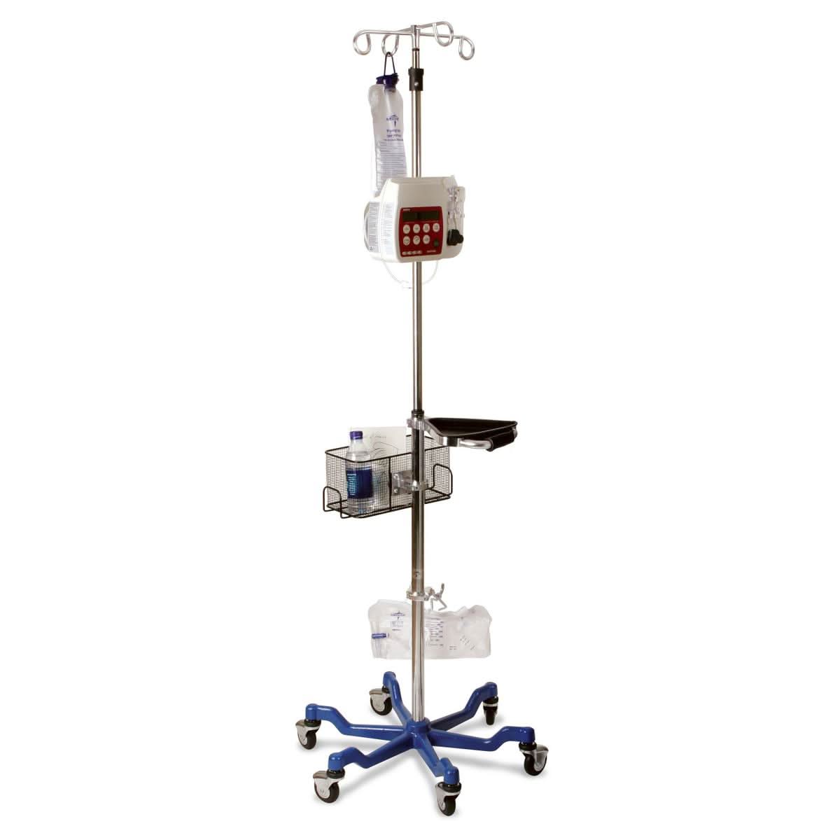 Medline Stainless Steel Six Leg Heavy Duty IV Po