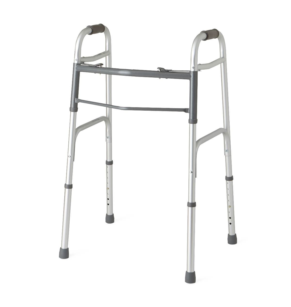 Medline Two-Button Folding Walkers without Wheels
