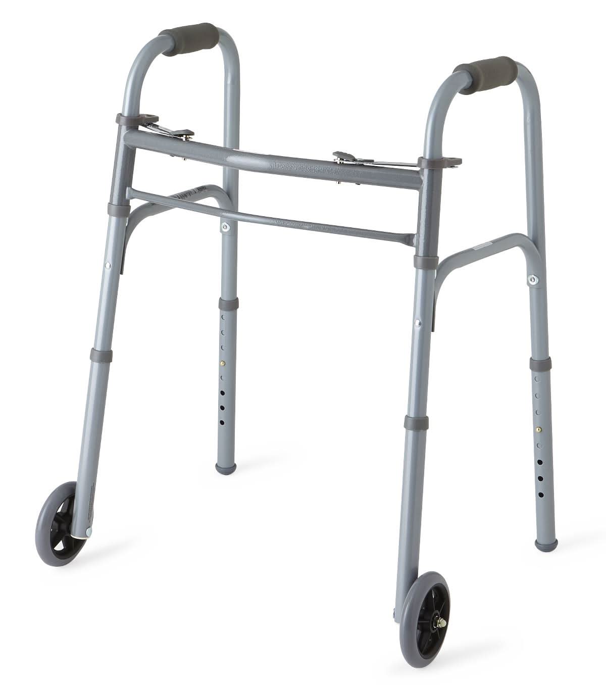 Medline Youth Two Button Folding Walkers with 5"
