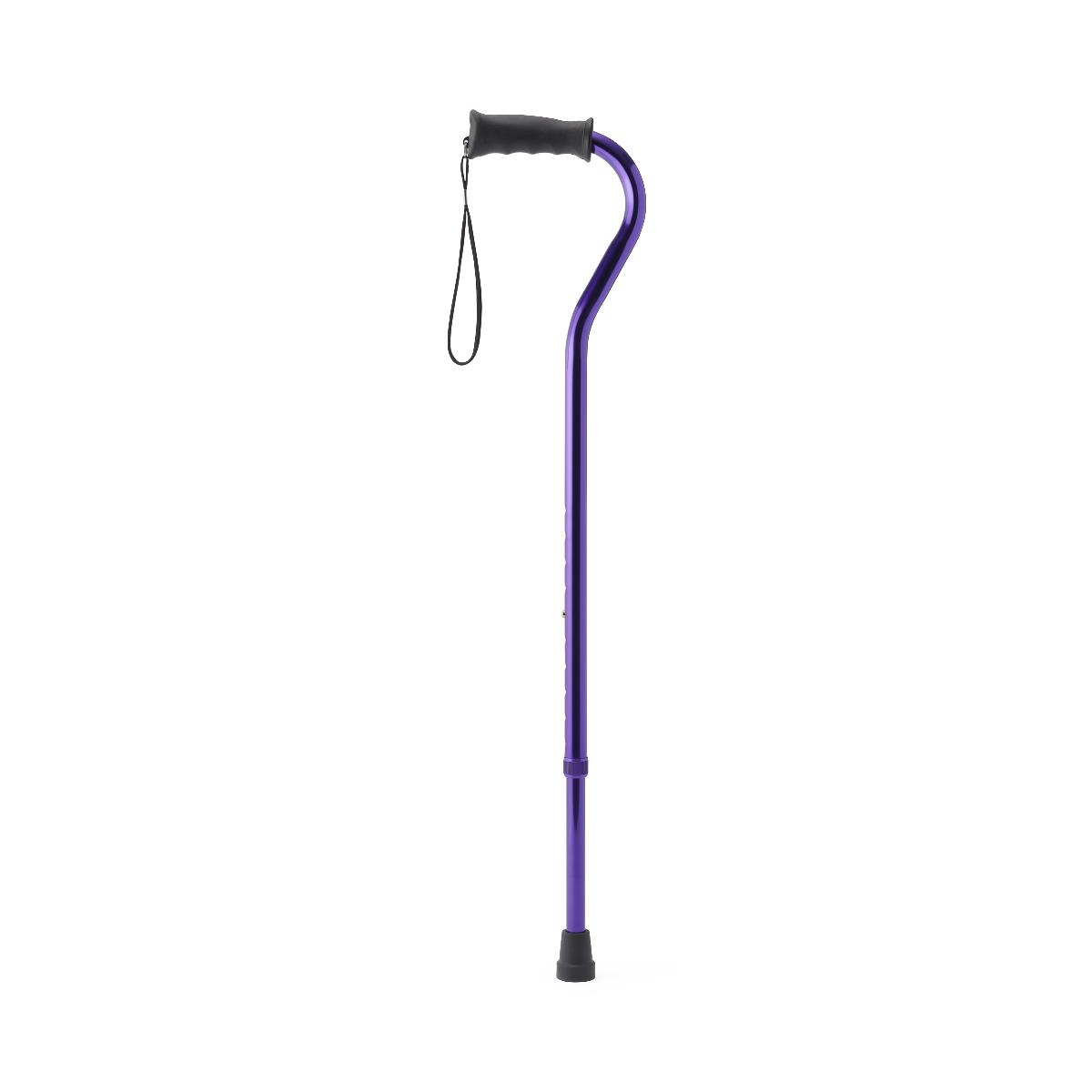 Medline Solid Color Offset Handle Canes with Gel Grip