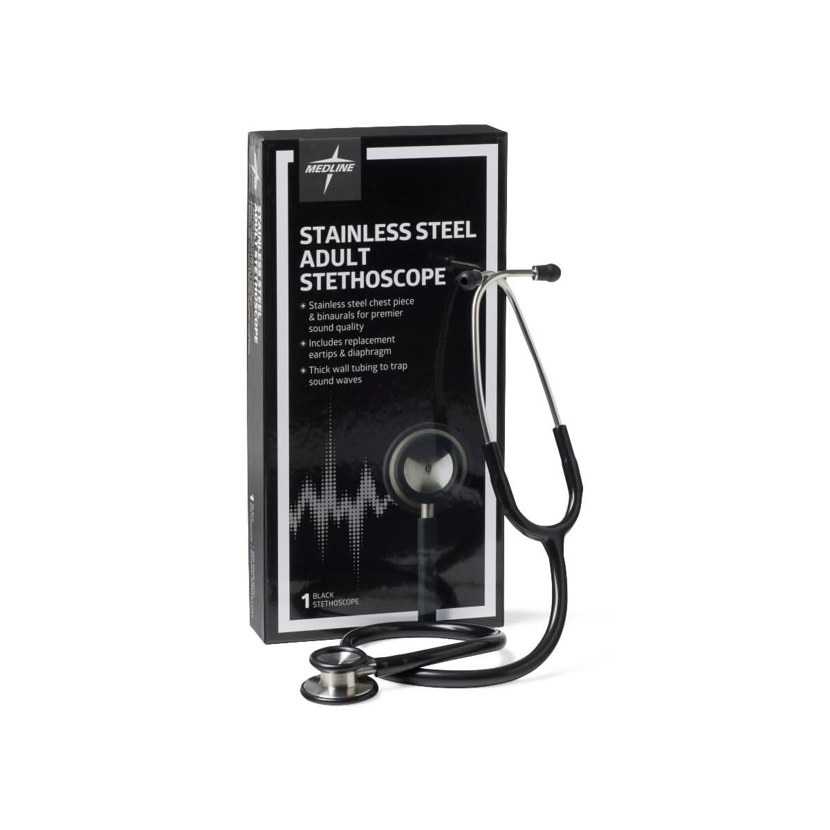 Medline Elite Adult Stainless Steel Stethoscopes