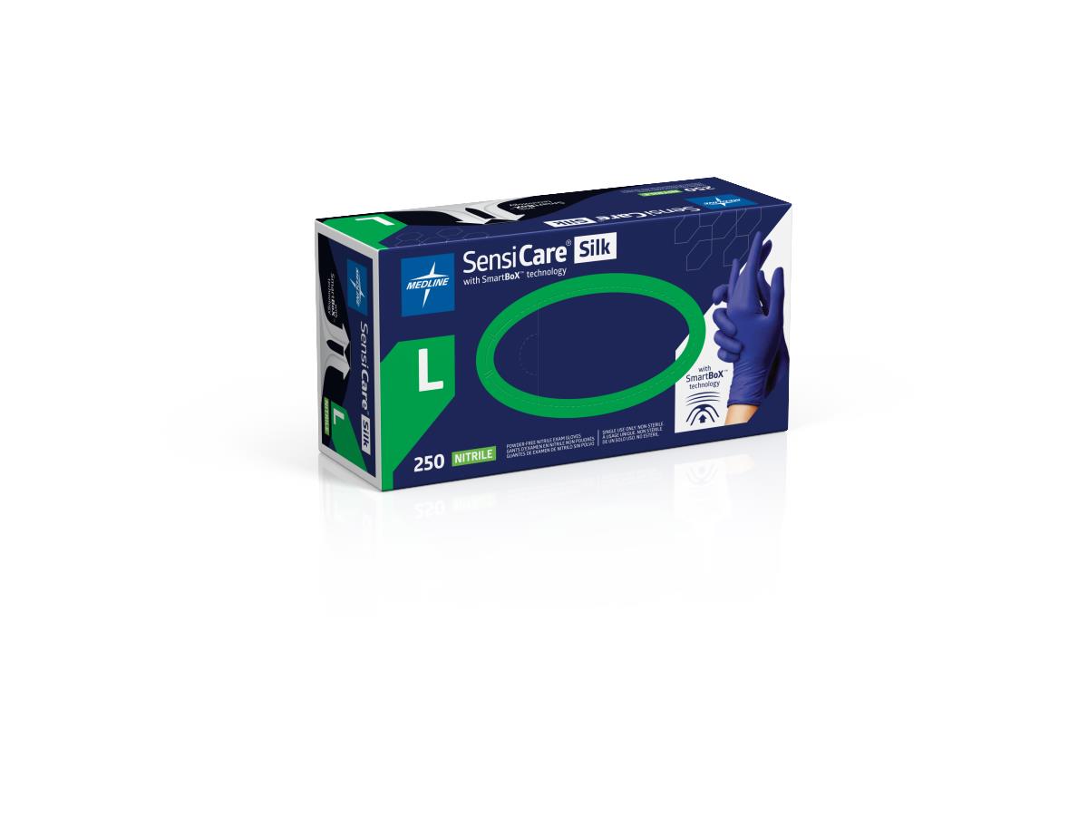 Medline SensiCare Silk Nitrile Exam Gloves with SmartBoX Design