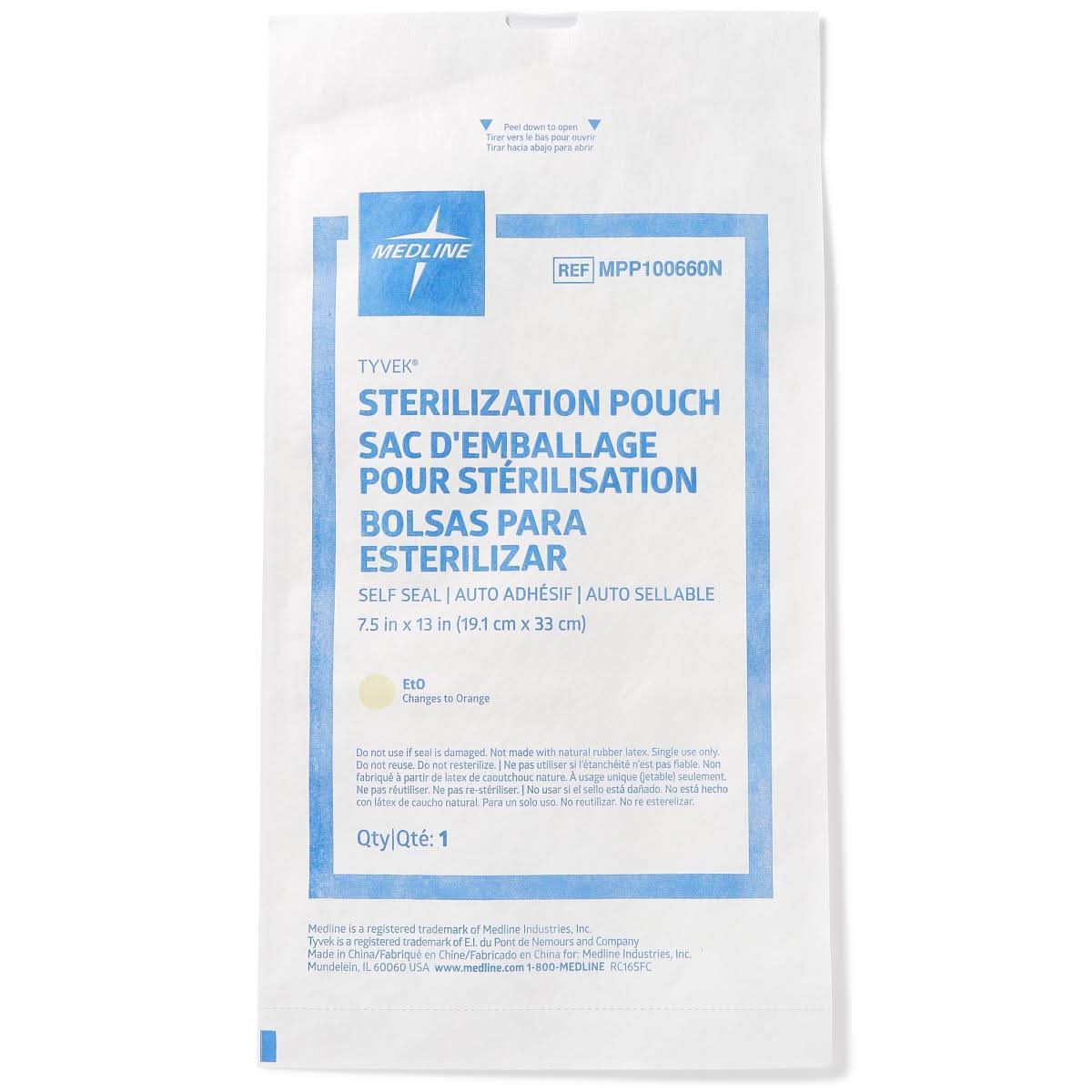 Medline Self-Seal Tyvek Sterilization Pouches for Low Temperatures
