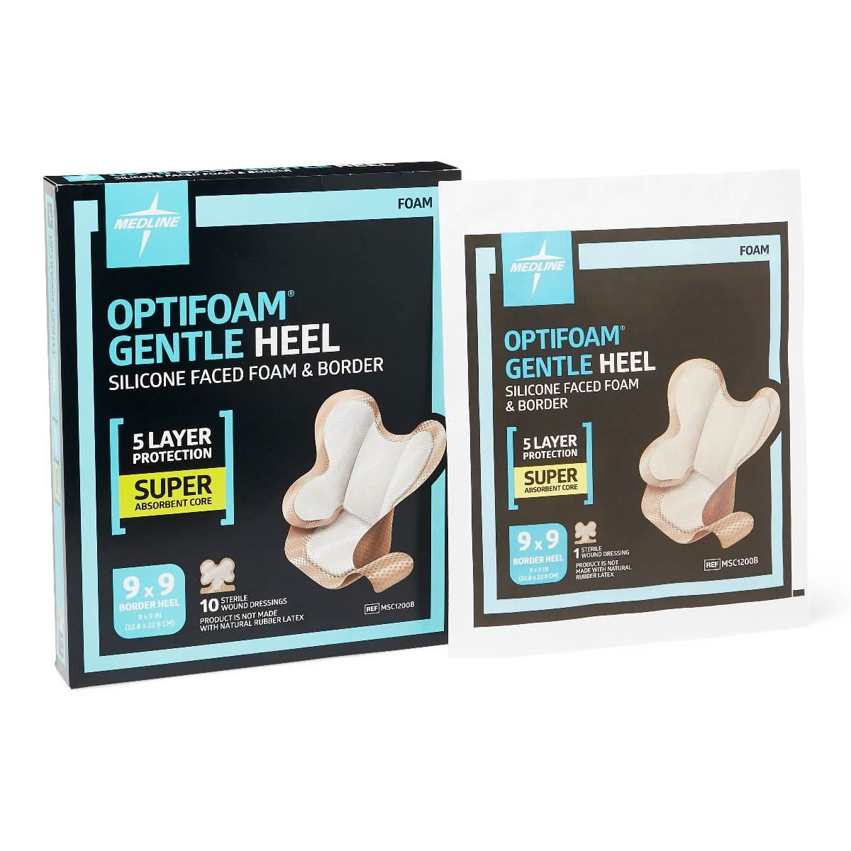 Medline Optifoam Gentle Heel Silicone-Faced Foam Dressings