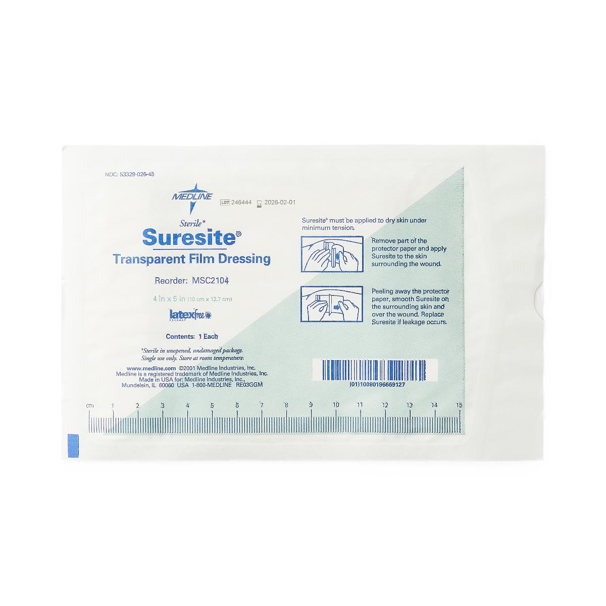 Medline SureSite 2-Handle Transparent Dressings