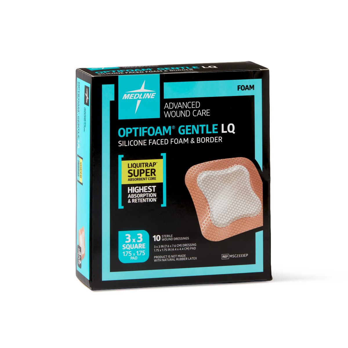 Medline Optifoam Gentle LQ Silicone-Faced Foam Wound Dressings