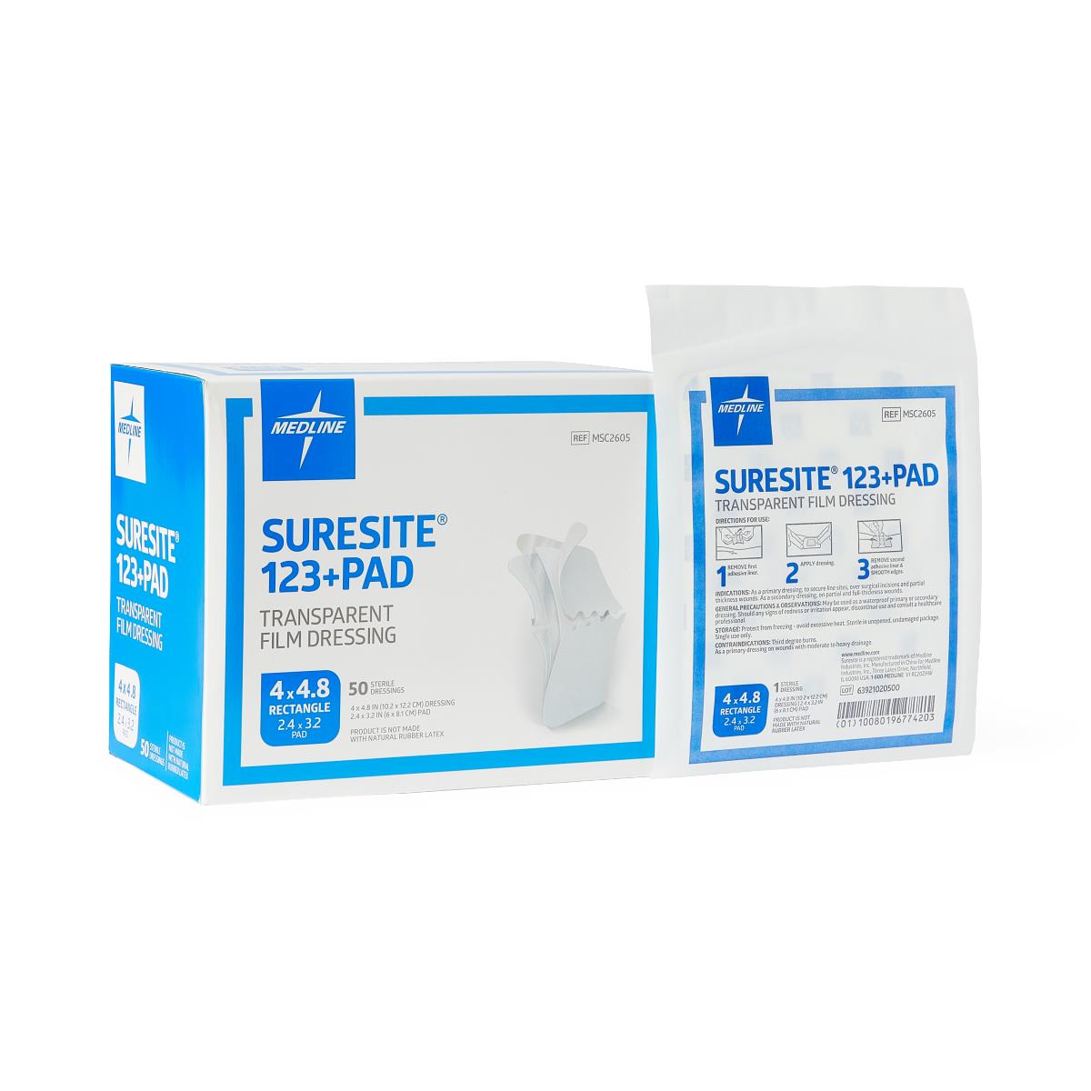 Medline Suresite 123+ Pad Transparent Dressings