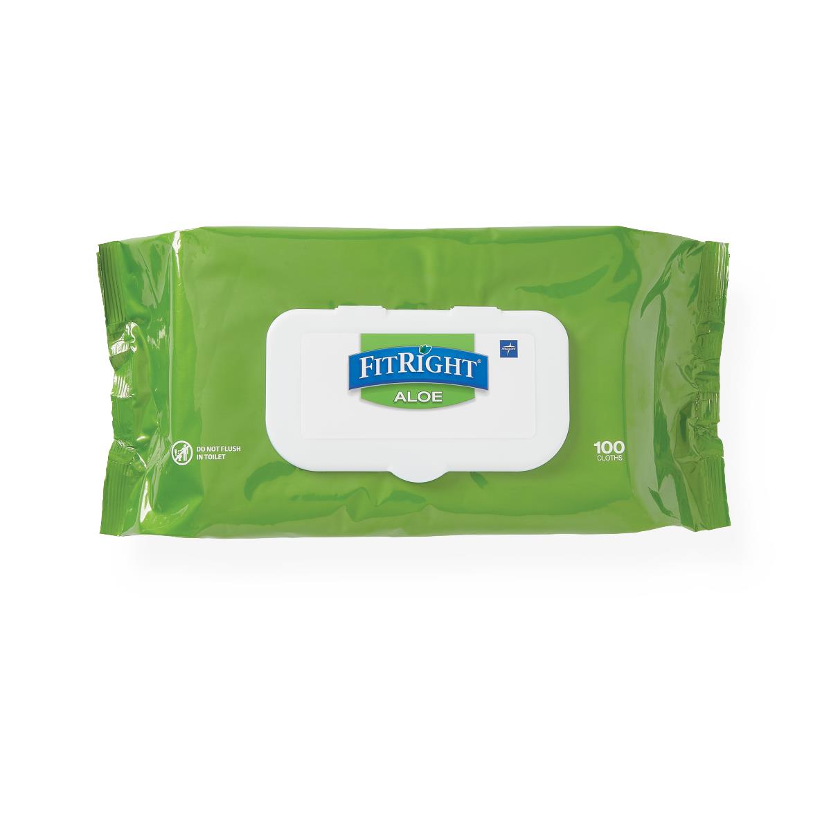 Medline FitRight Aloe Personal Cleansing Wipes