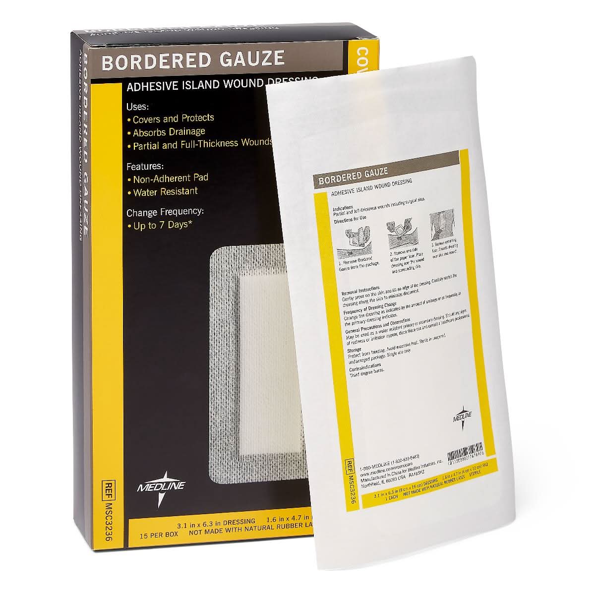 Medline Bordered Gauze Adhesive Island Wound Dressing