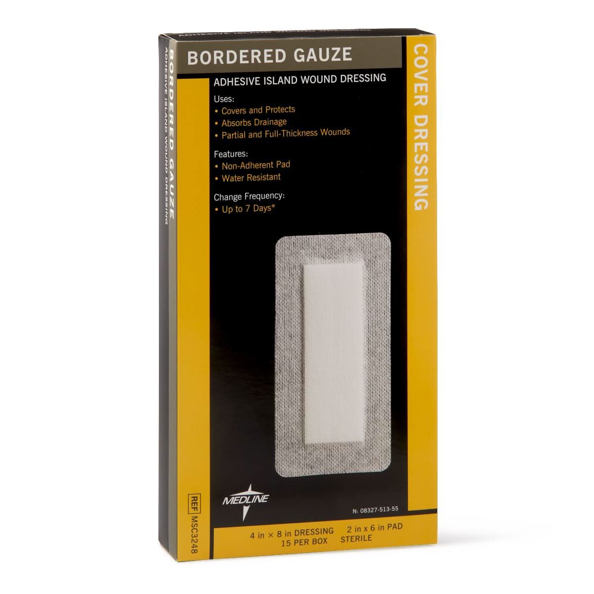 Medline Bordered Gauze Adhesive Island Wound Dressing