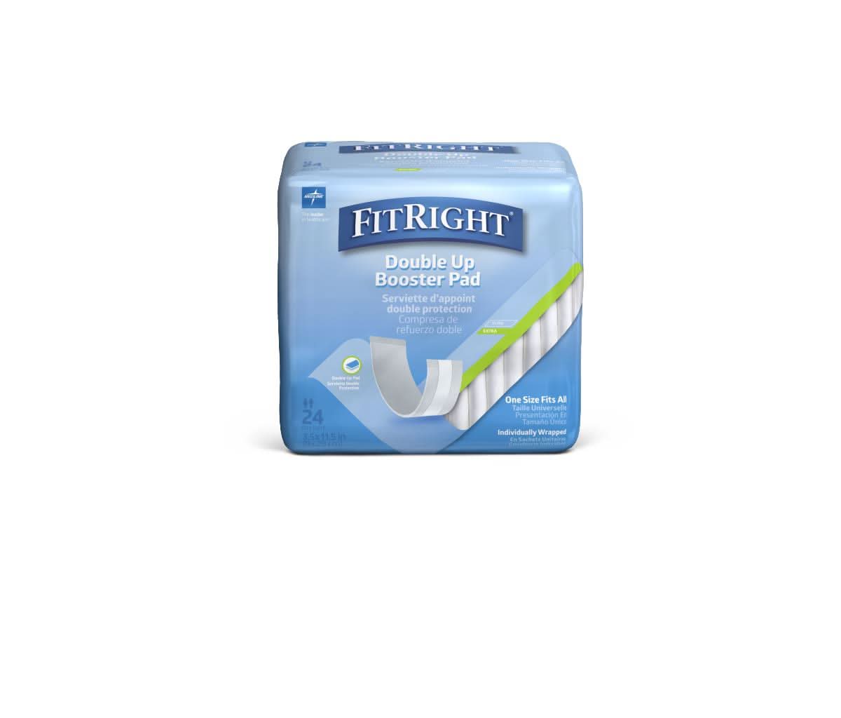 Medline FitRight Double Up Thin Incontinence Booster Pads